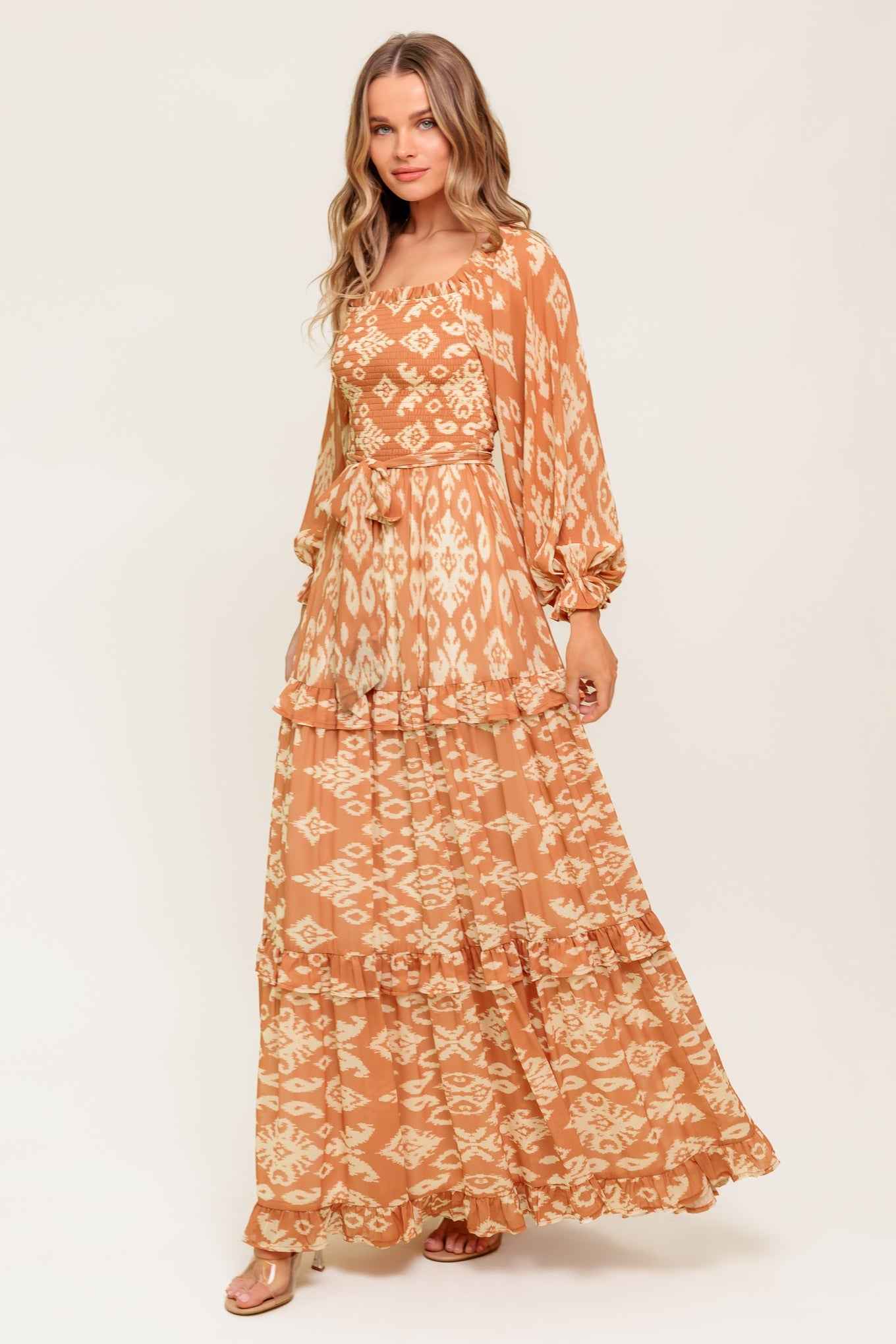 COSMOPOLITAN ELEGANCE WOVEN MAXI DRESS