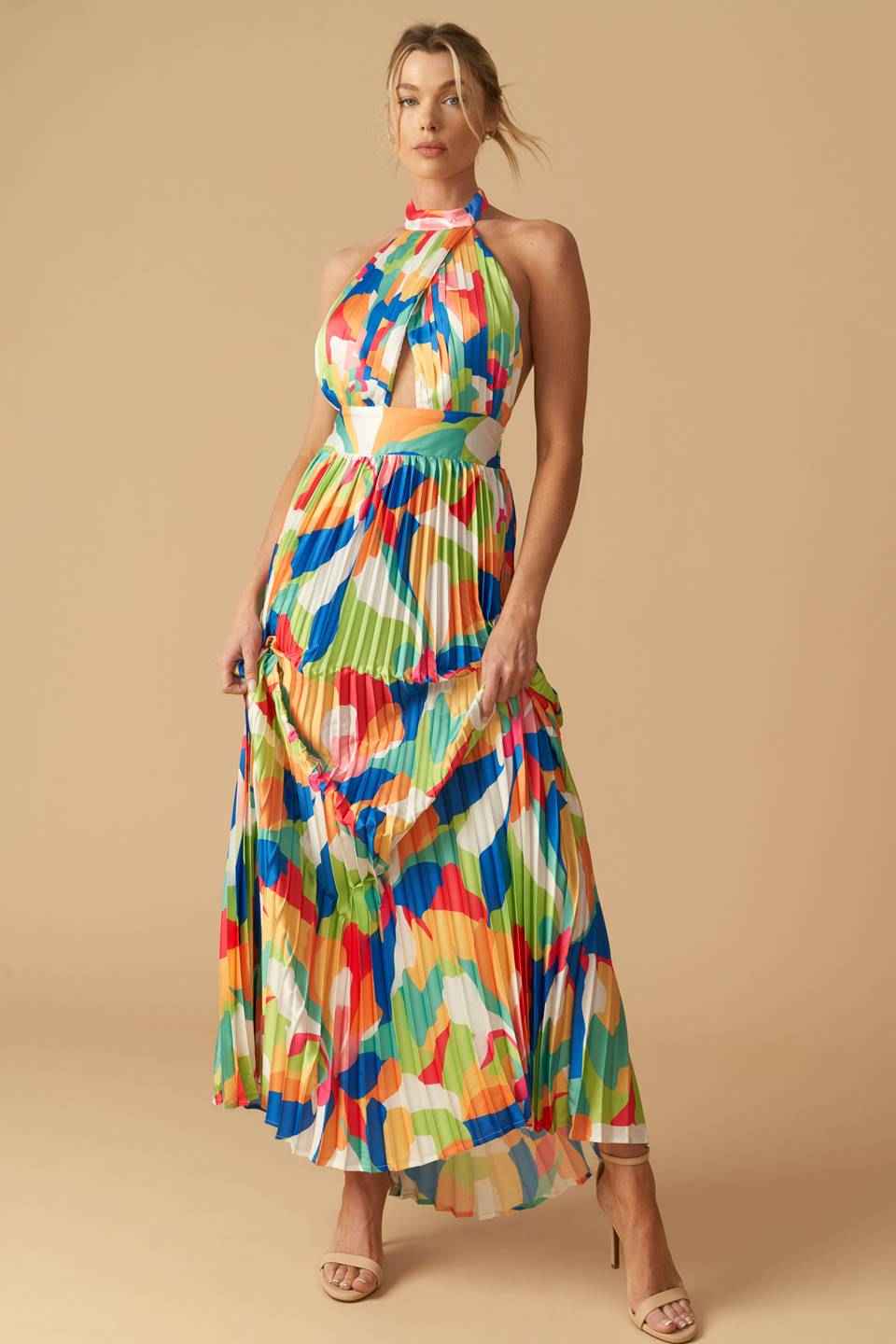 KEEP BLOOMING WOVEN MAXI DRESS