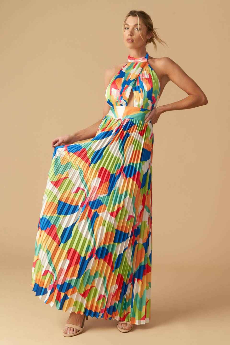 KEEP BLOOMING WOVEN MAXI DRESS