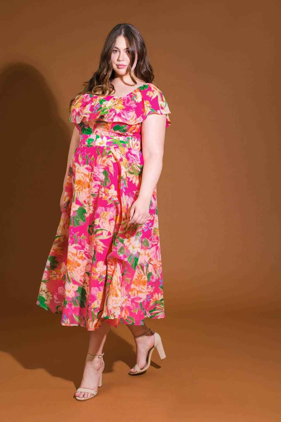 HAPPIEST HERE WOVEN MIDI DRESS