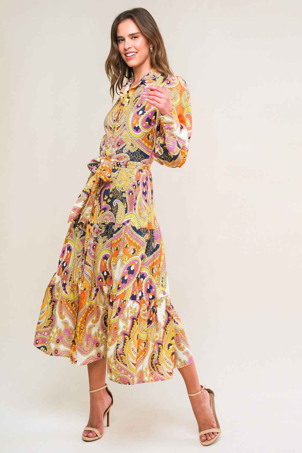 AESTHETIC POSE WOVEN MIDI DRESS
