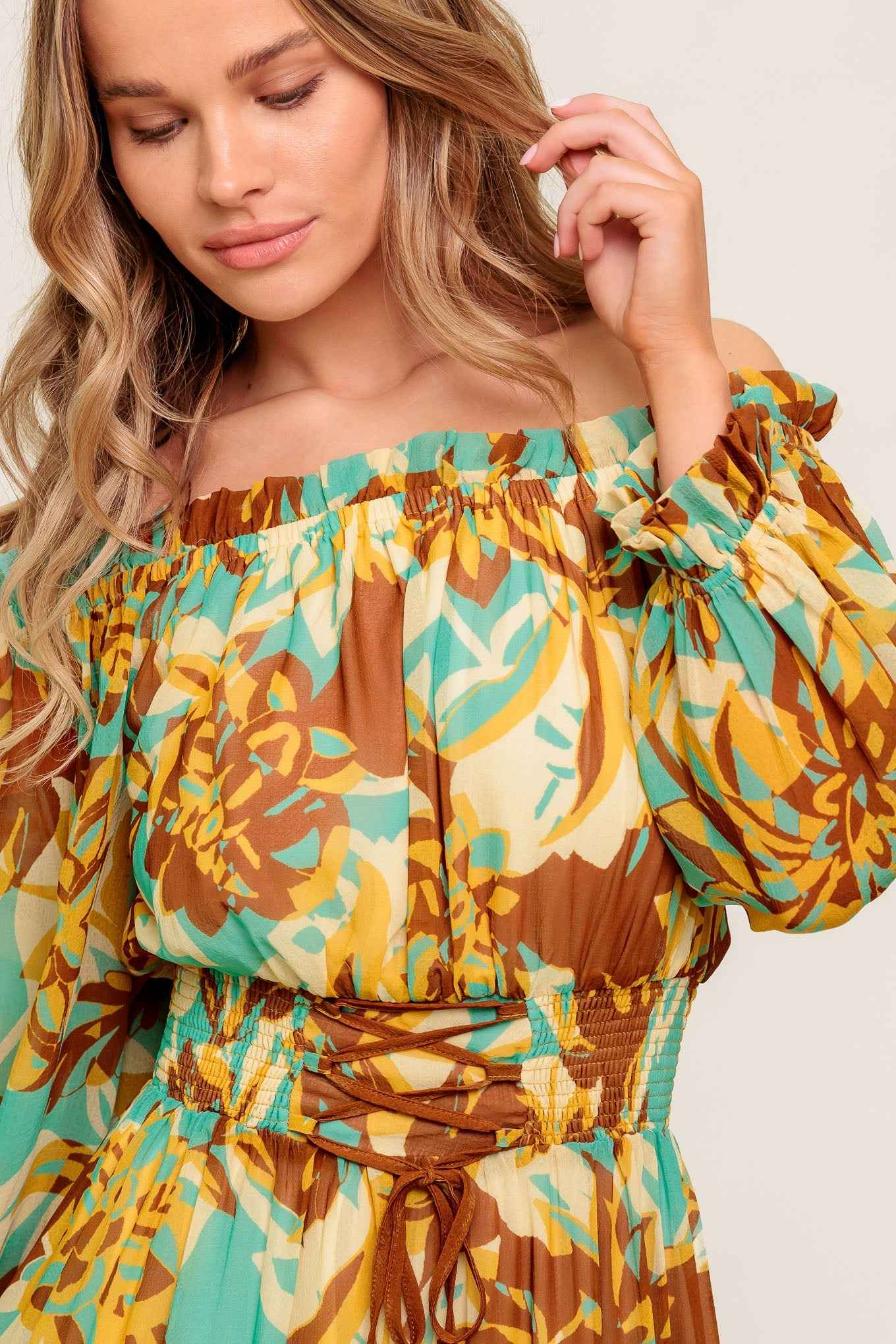 THENA SECRET GARDEN WOVEN MIDI DRESS