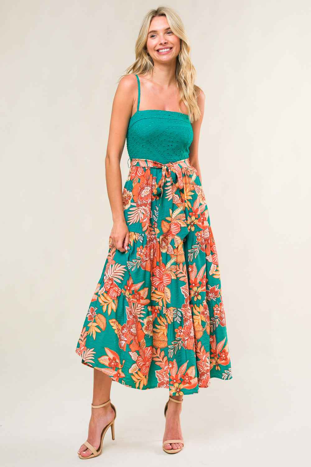 EVERMORE ELEGANCE WOVEN MIDI DRESS