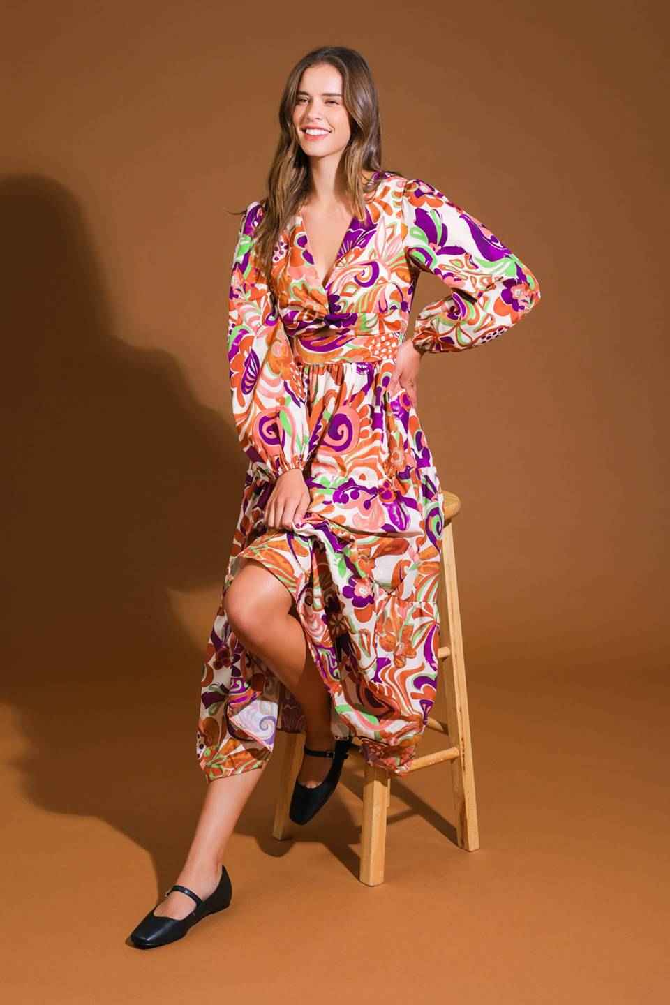 BLOSSOM BEAUTY WOVEN MIDI DRESS