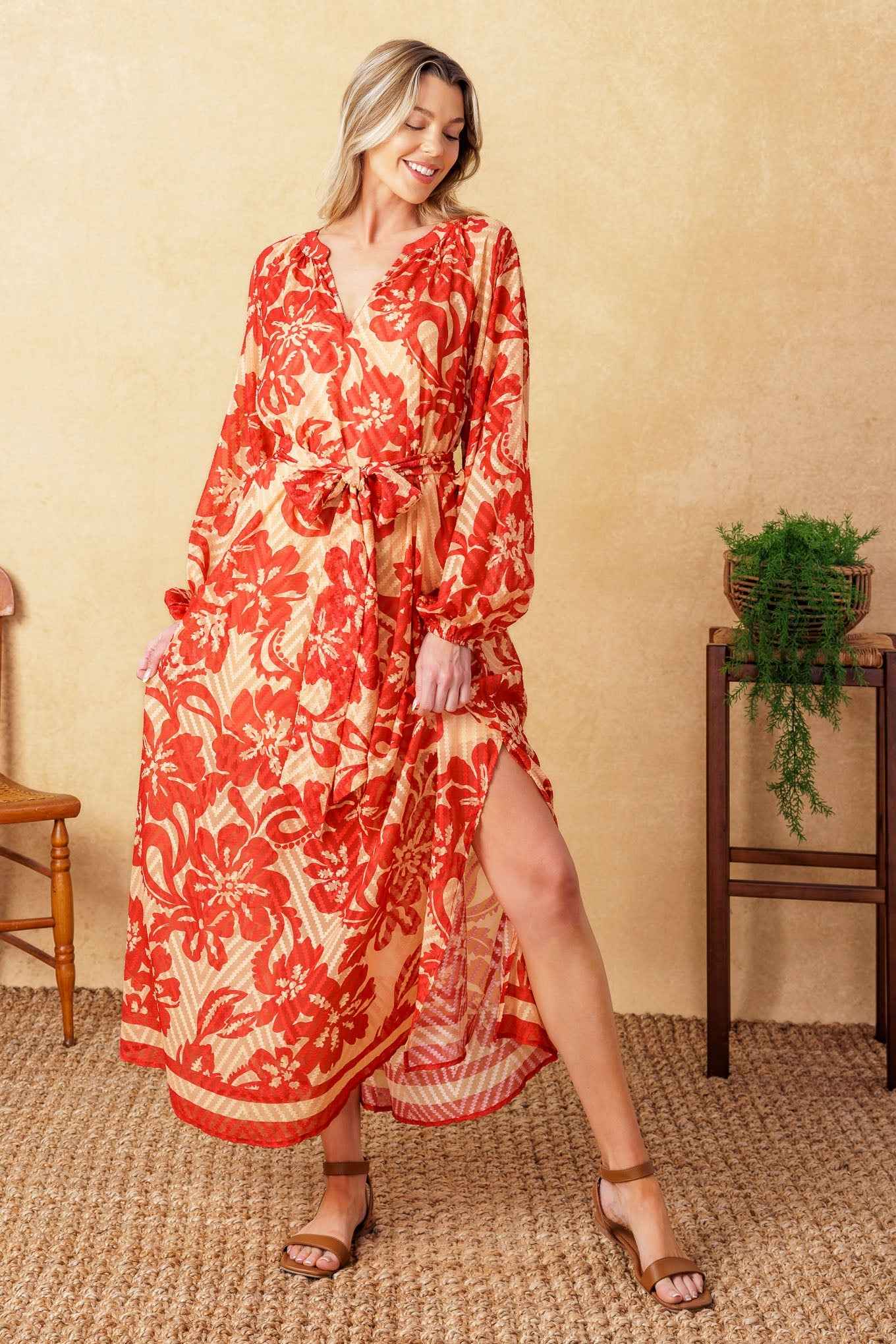 BACK IN ACTION WOVEN MIDI DRESS