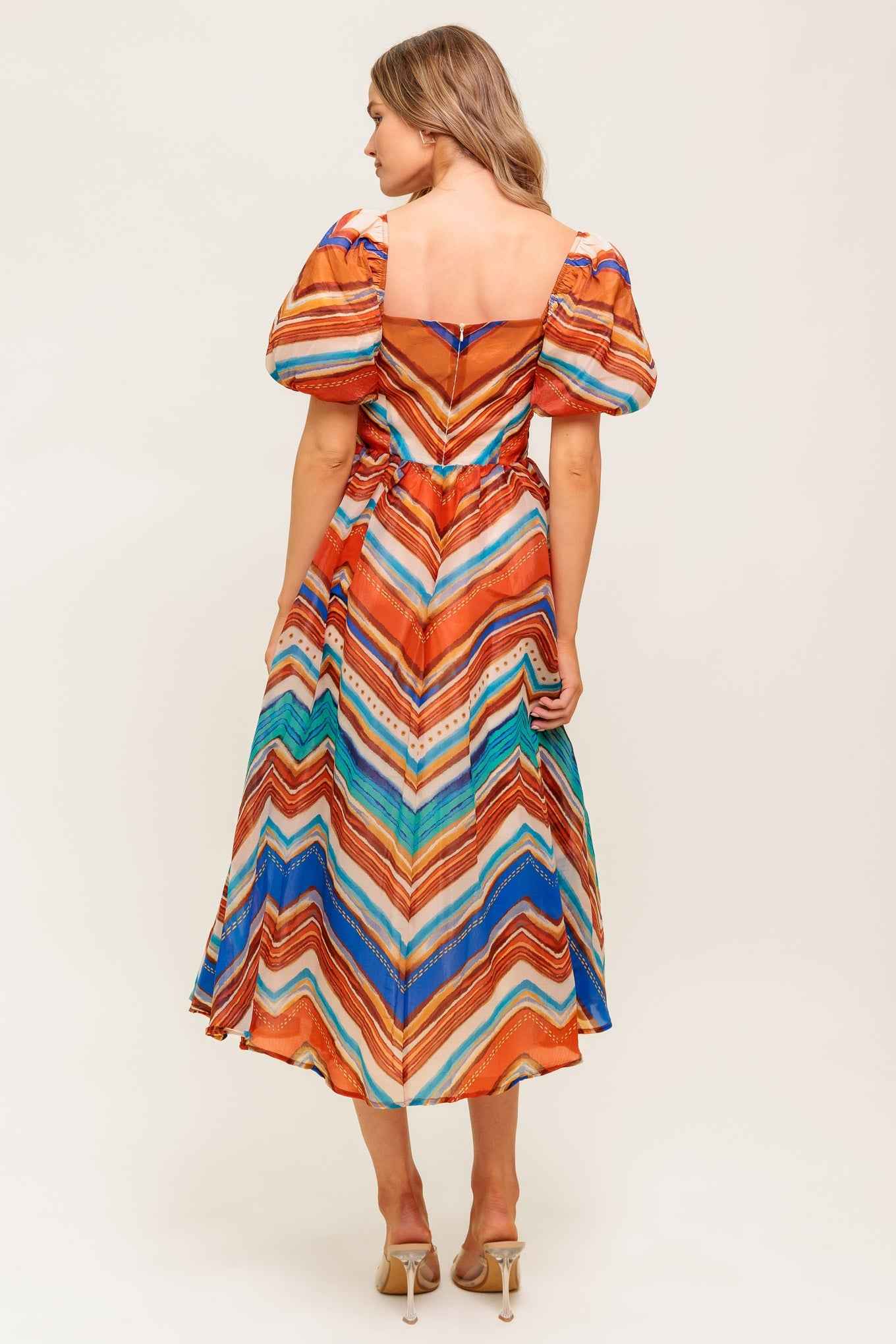 BRIGHT PERSONALITY WOVEN MIDI DRESS