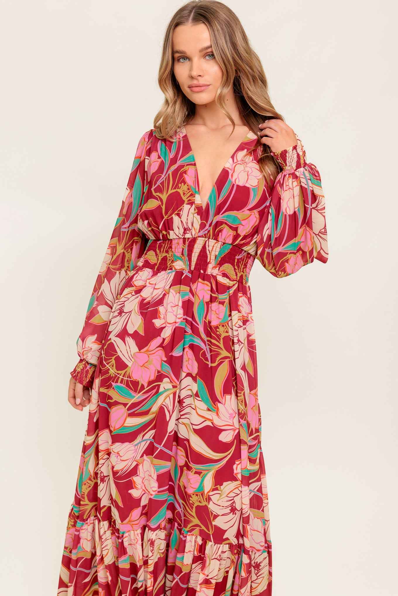 AMAZING PRESENCE WOVEN MAXI DRESS