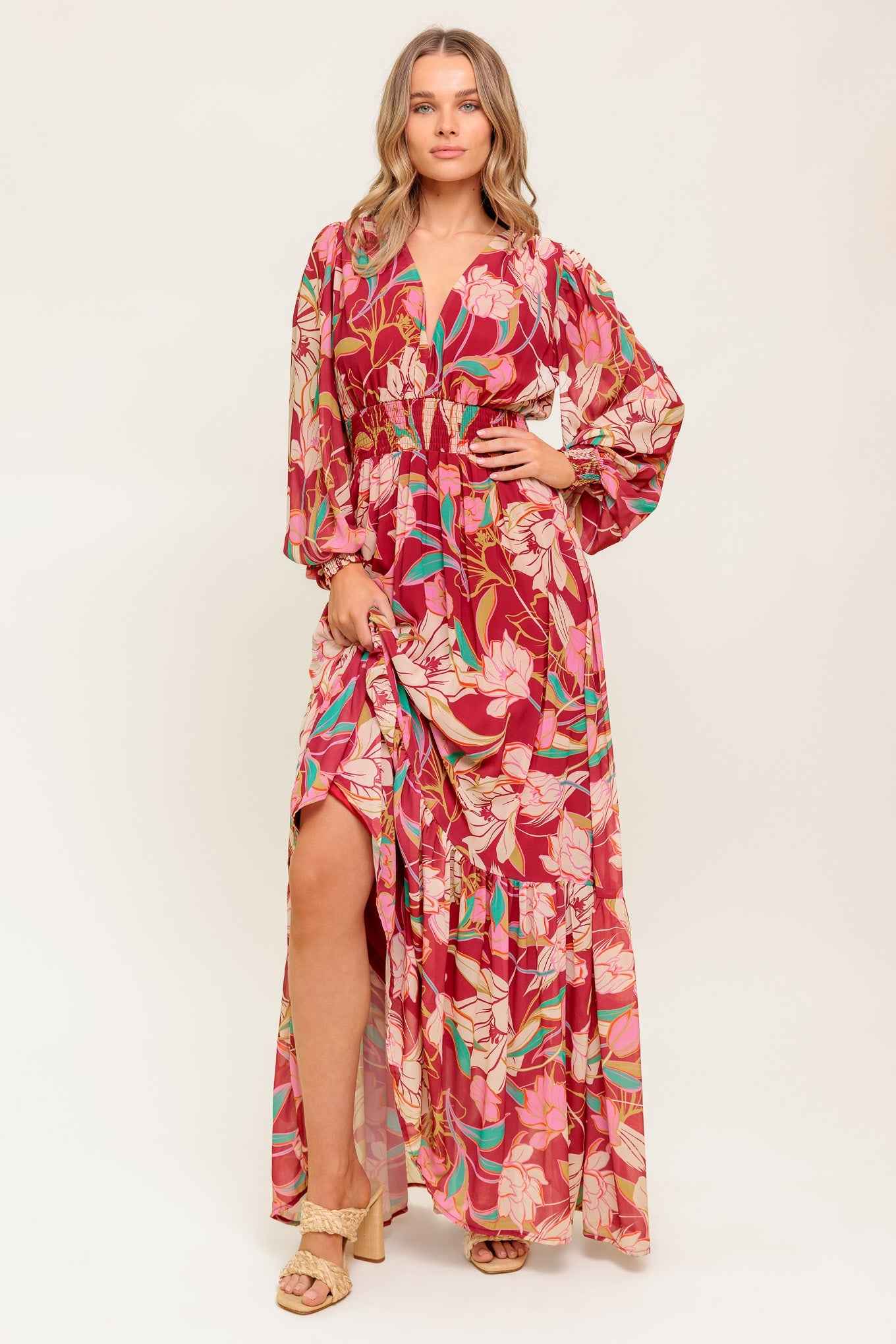 AMAZING PRESENCE WOVEN MAXI DRESS
