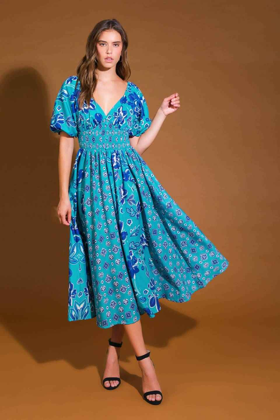 NEW CASTLE WOVEN MIDI DRESS