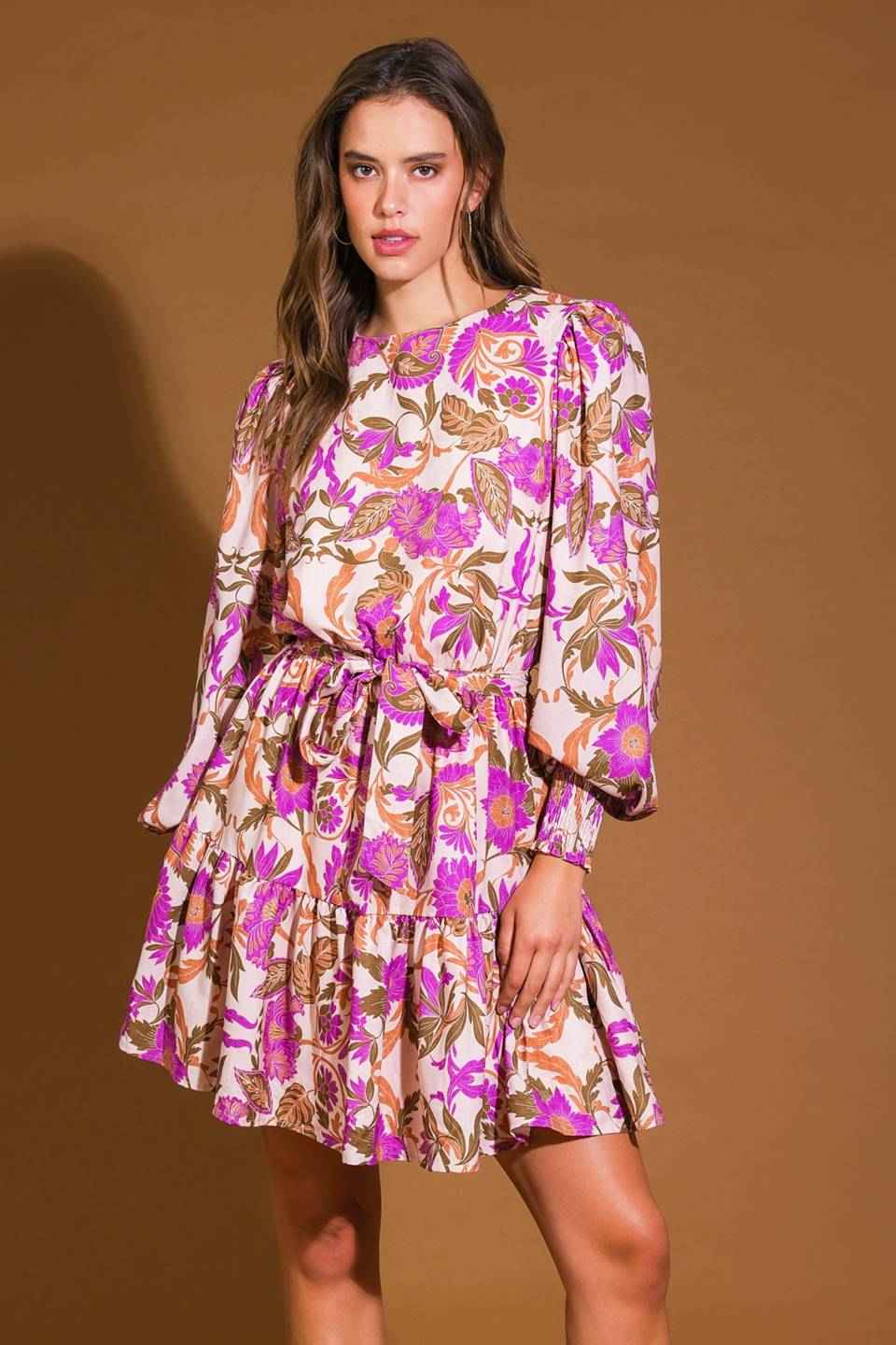 BLISSFUL STROLLS WOVEN MINI DRESS