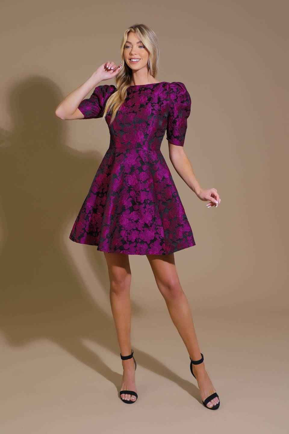 TRUE LOVER WOVEN JACQUARD MINI DRESS