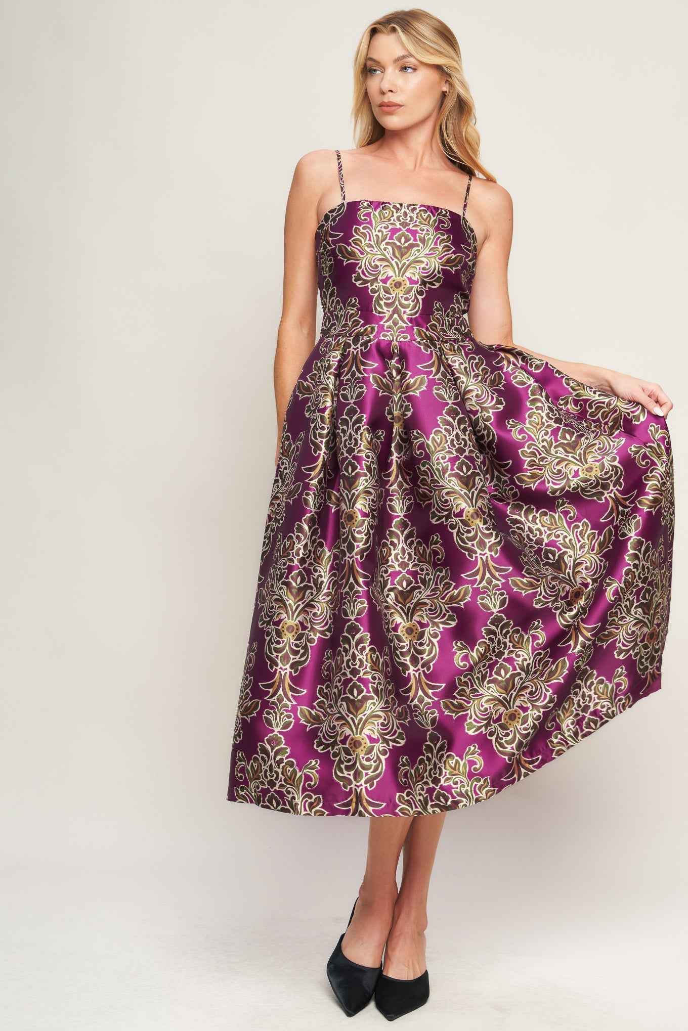 ALONG THE WAY WOVEN MIDI DRESS