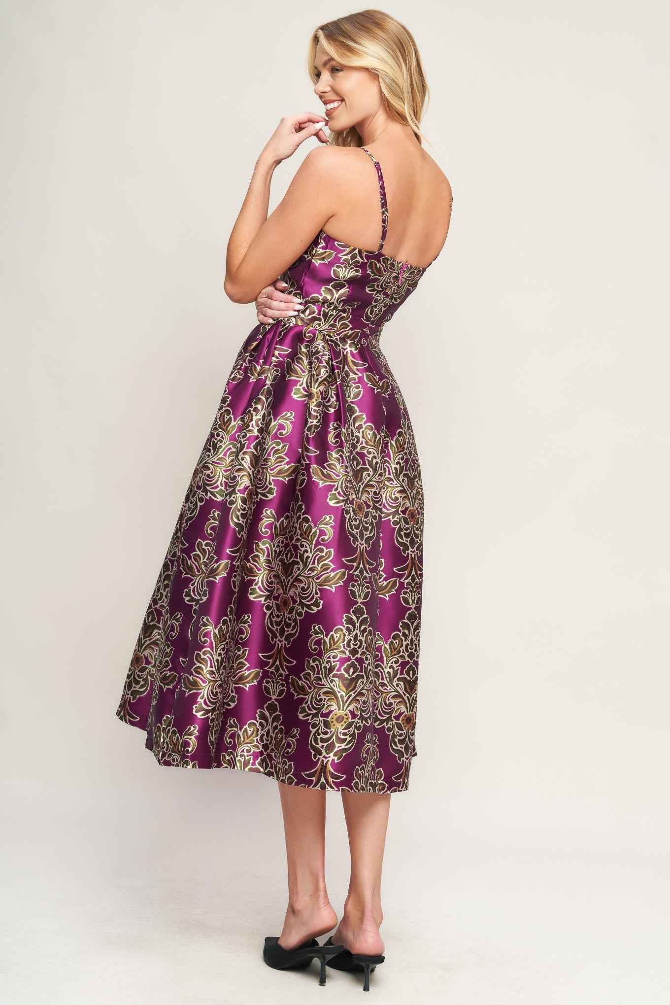 ALONG THE WAY WOVEN MIDI DRESS