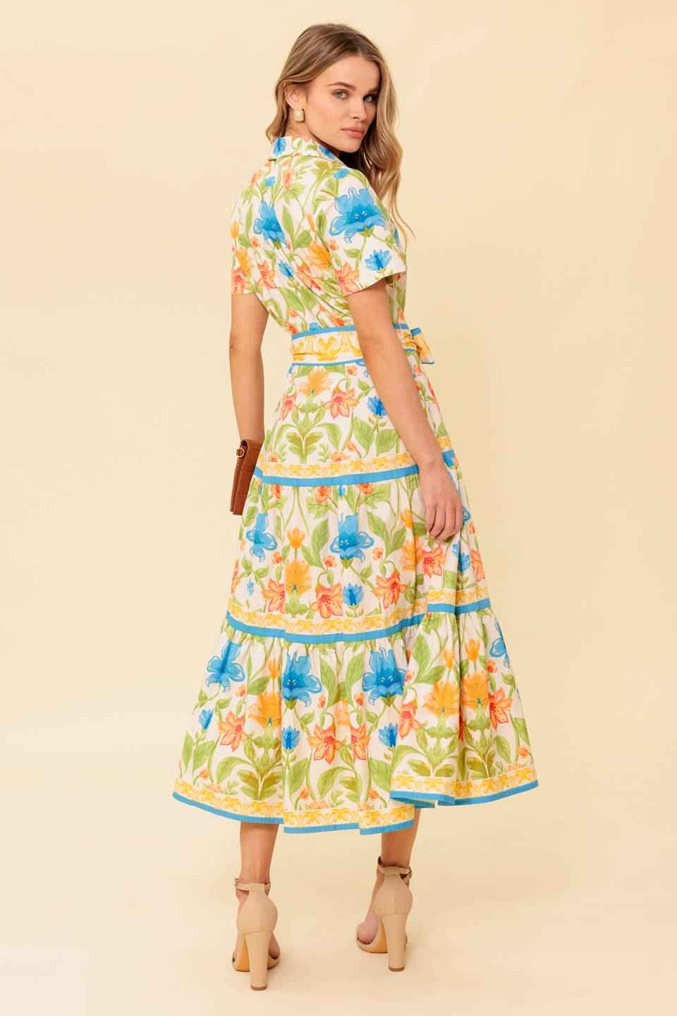 FOR THE MOMENT IVORY WOVEN MIDI DRESS