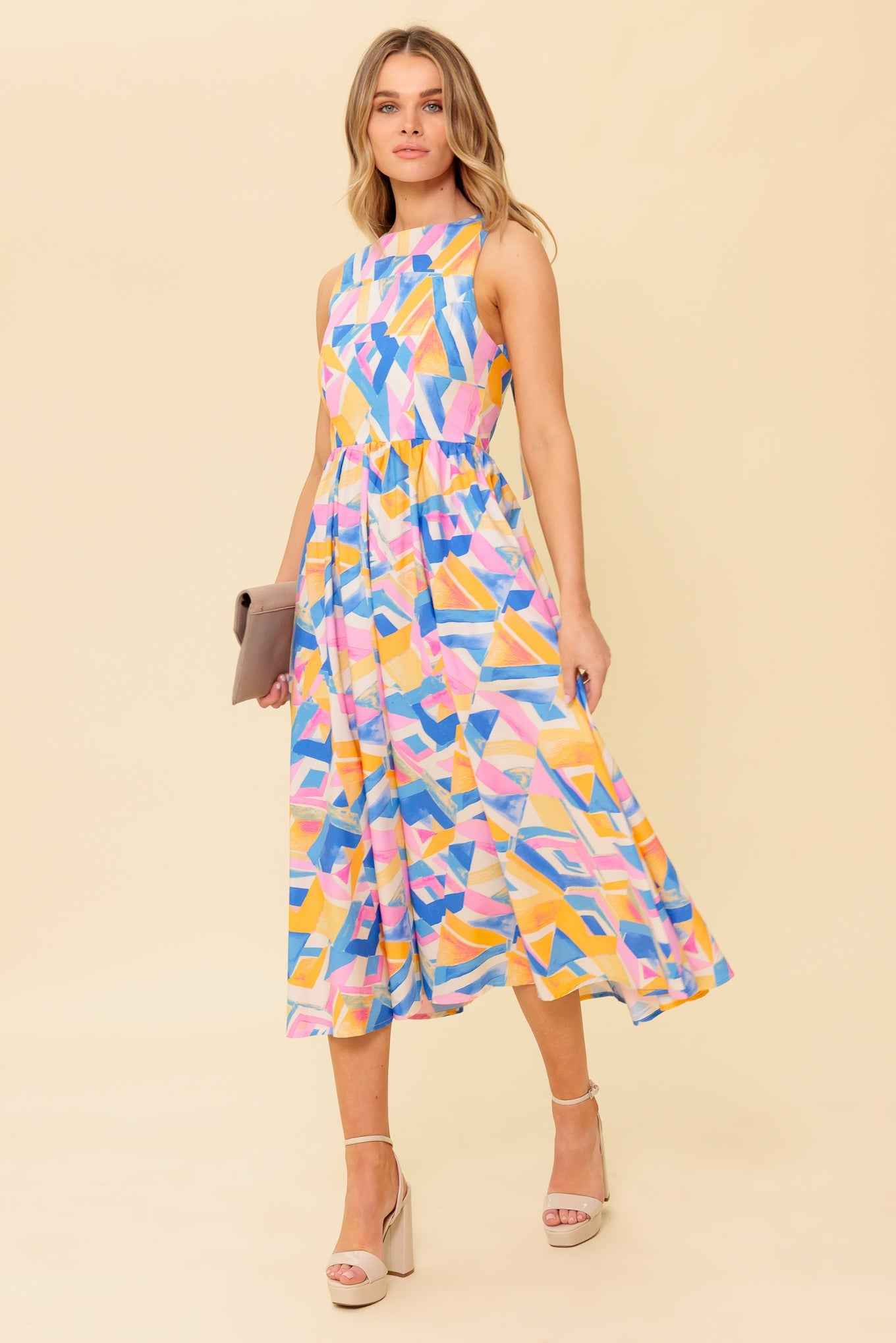 PATTON PARK BLUE WOVEN MIDI DRESS