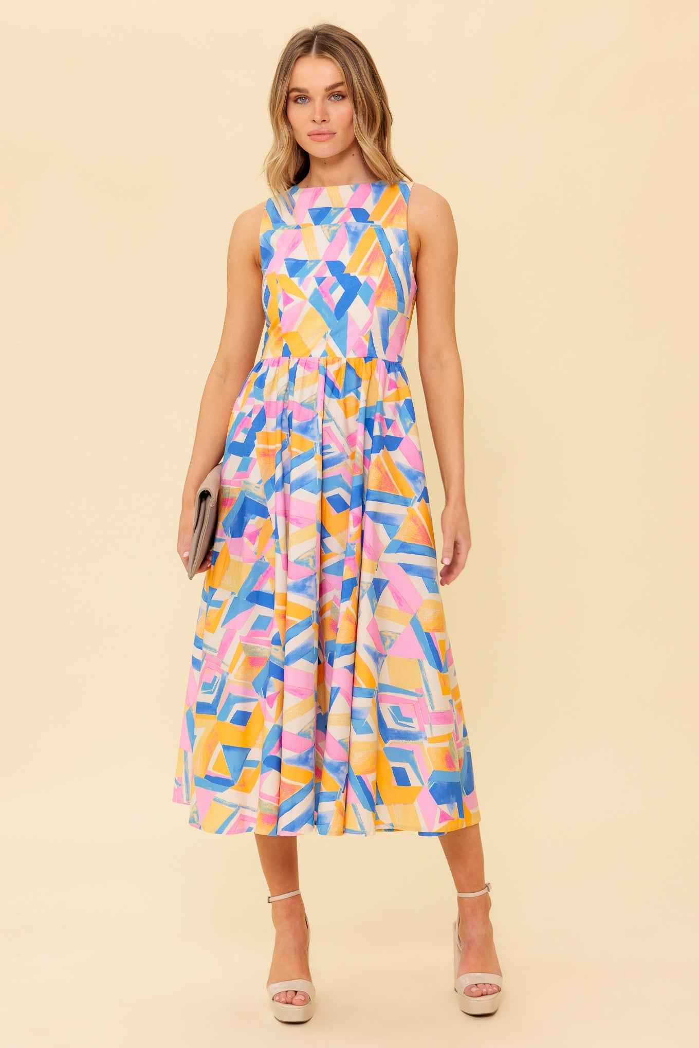 PATTON PARK BLUE WOVEN MIDI DRESS