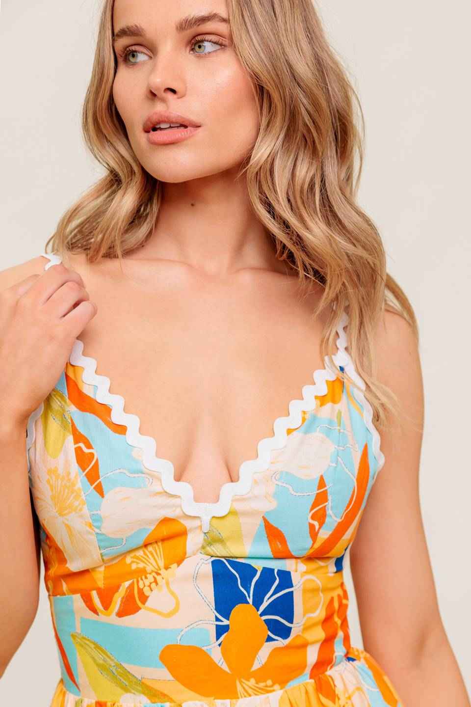 DAWN PETAL KISS WOVEN MIDI DRESS