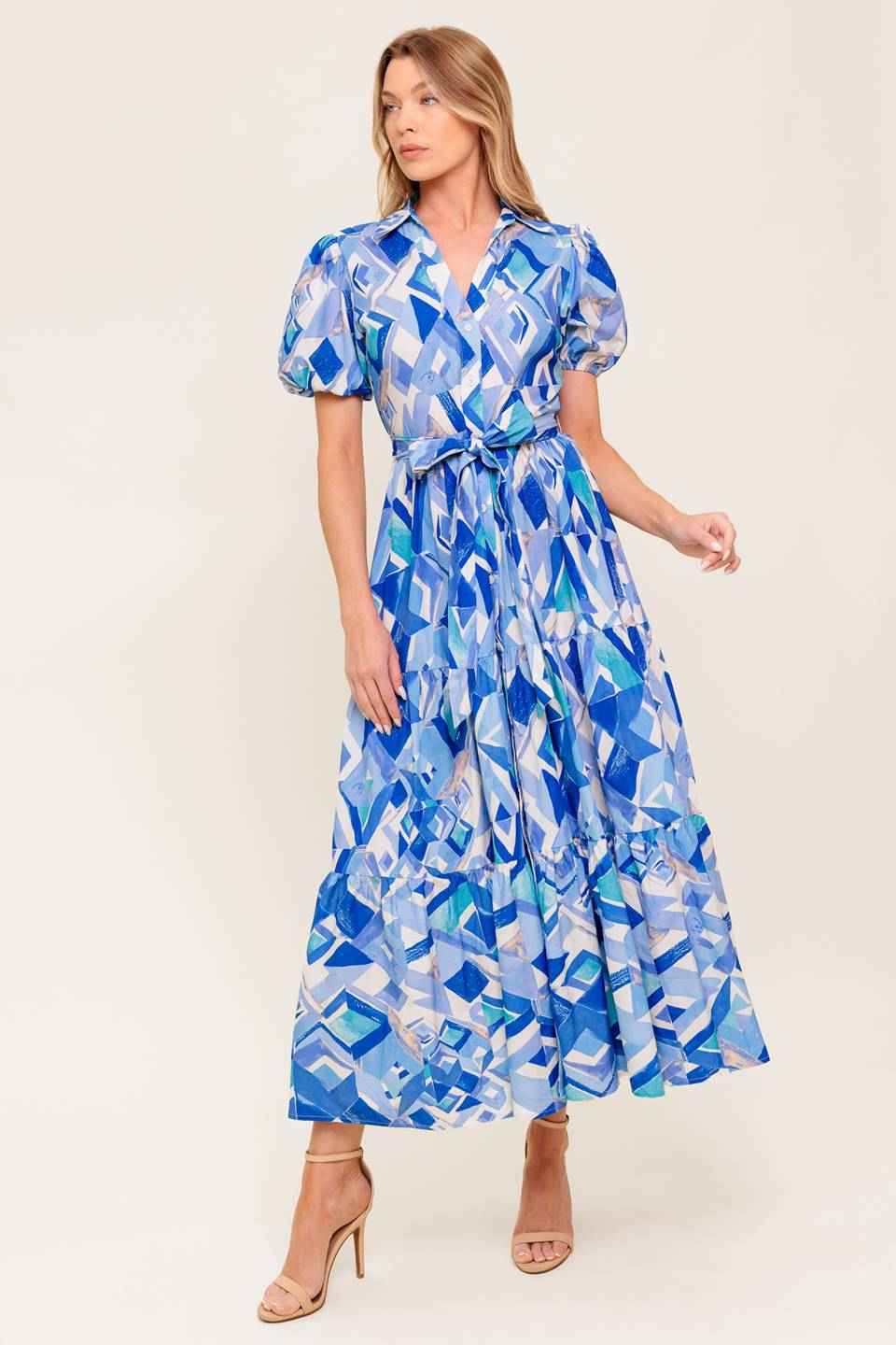 FAITHFUL WISH OYSTER WOVEN MDI DRESS