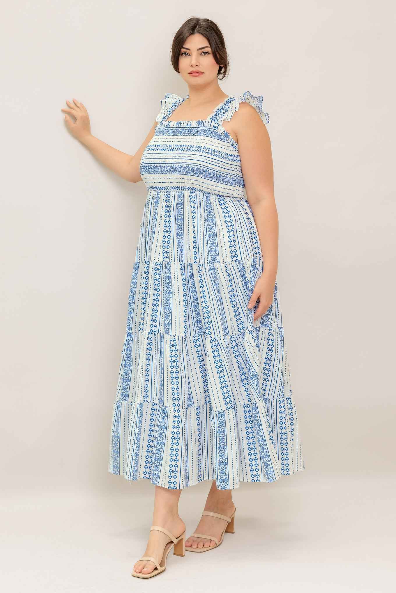 MIDSUMMER PETALS WOVEN MIDI DRESS