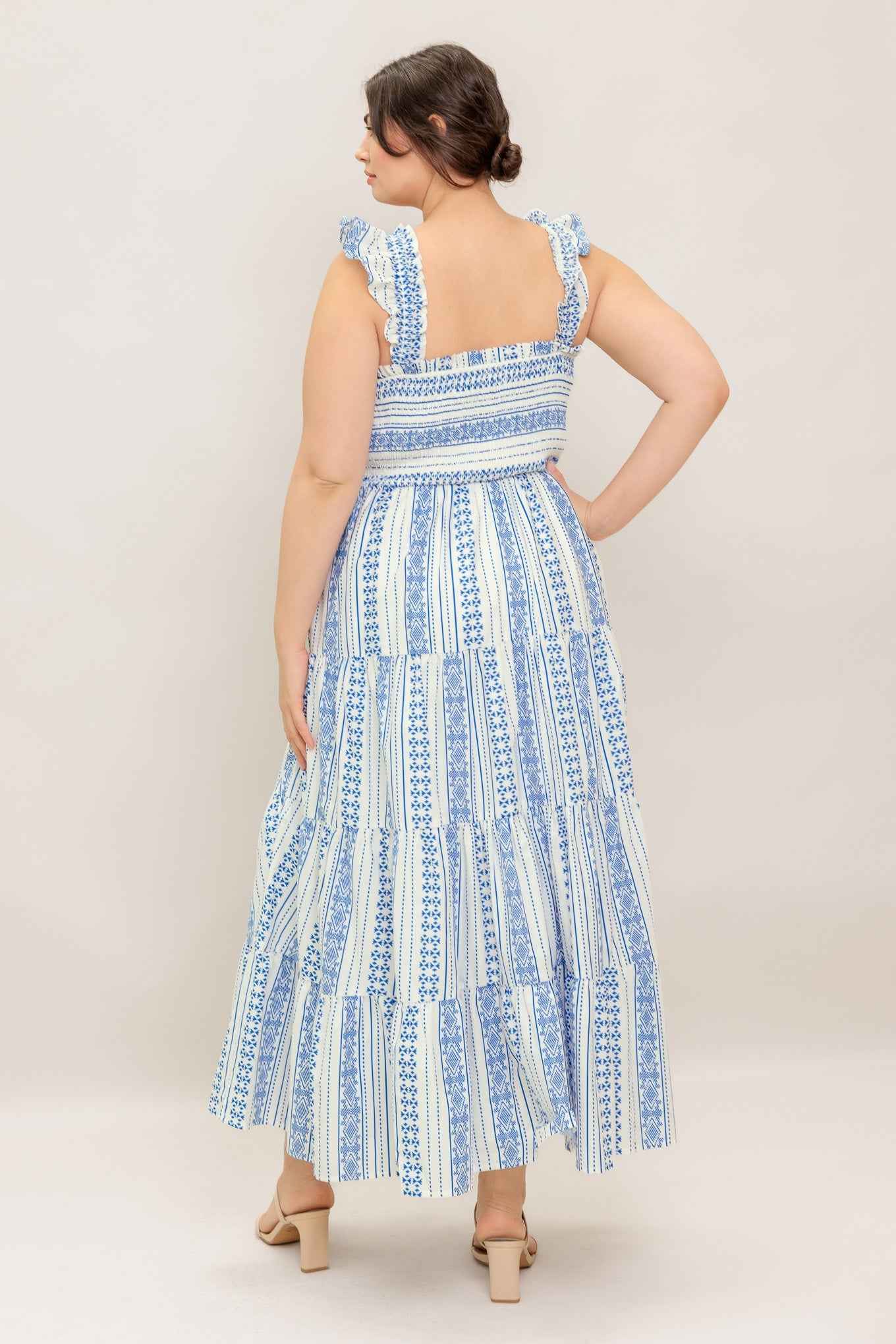 MIDSUMMER PETALS WOVEN MIDI DRESS