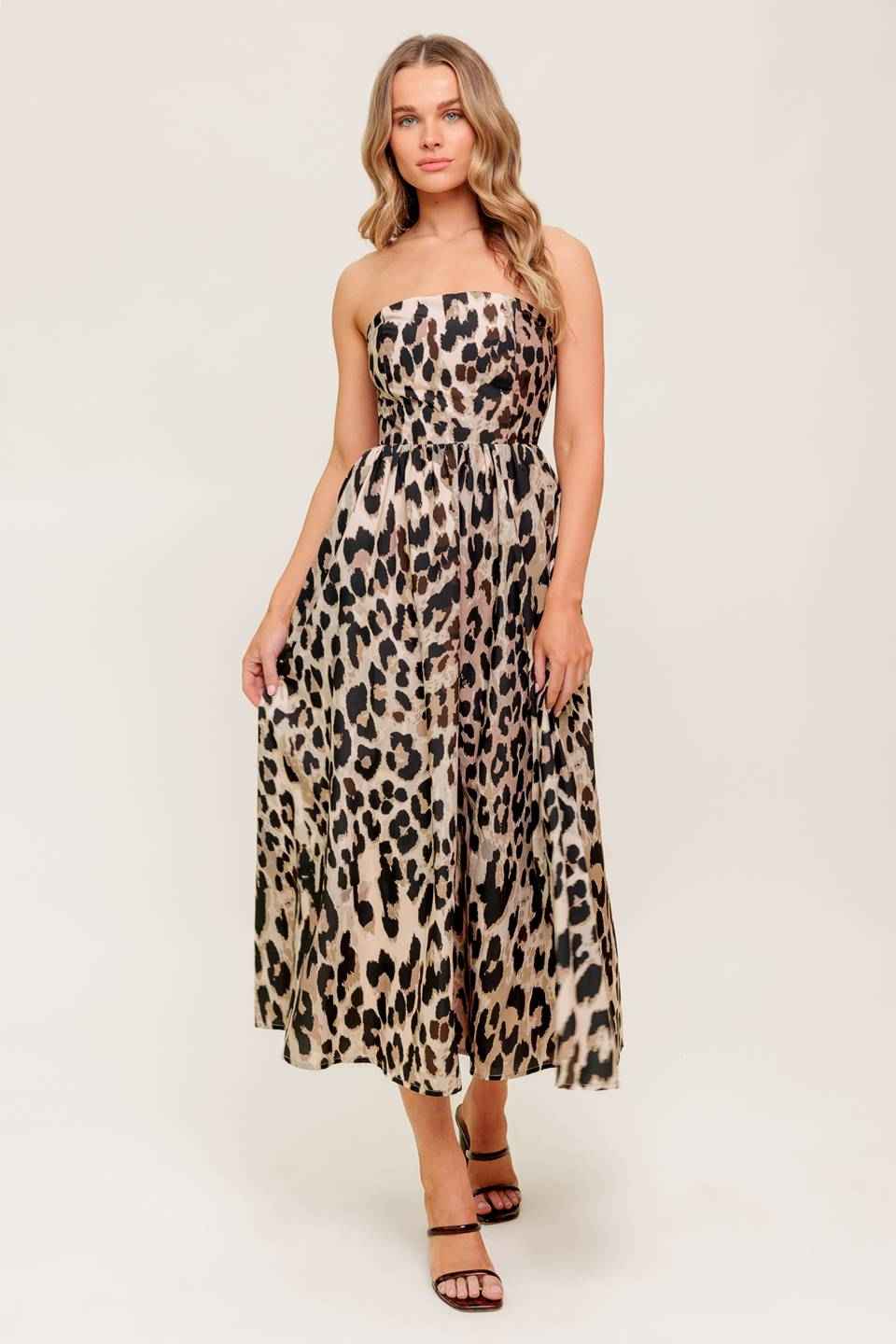 FLUTTER GLOW BALLET WOVEN MIDI DRESS