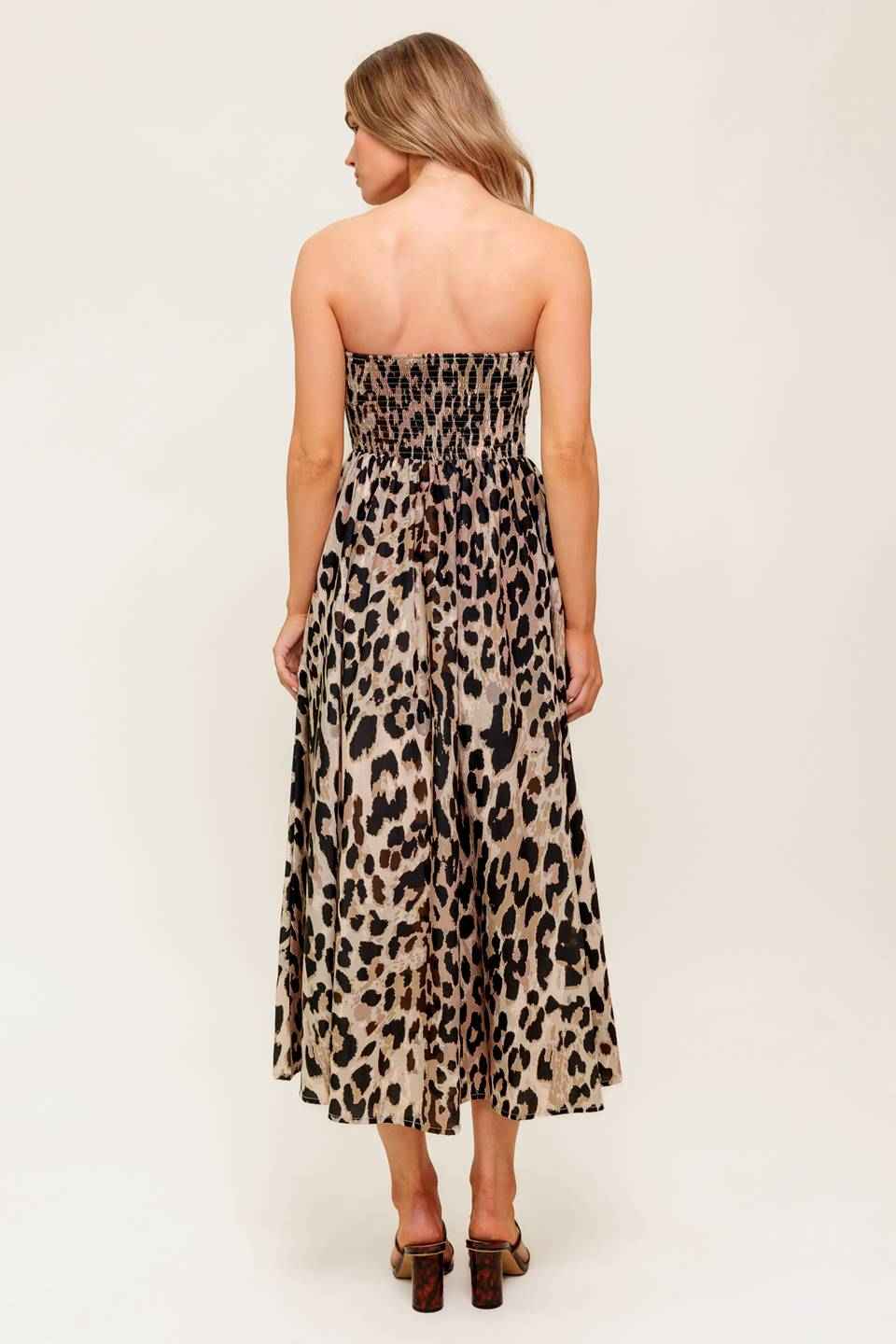 FLUTTER GLOW BALLET WOVEN MIDI DRESS