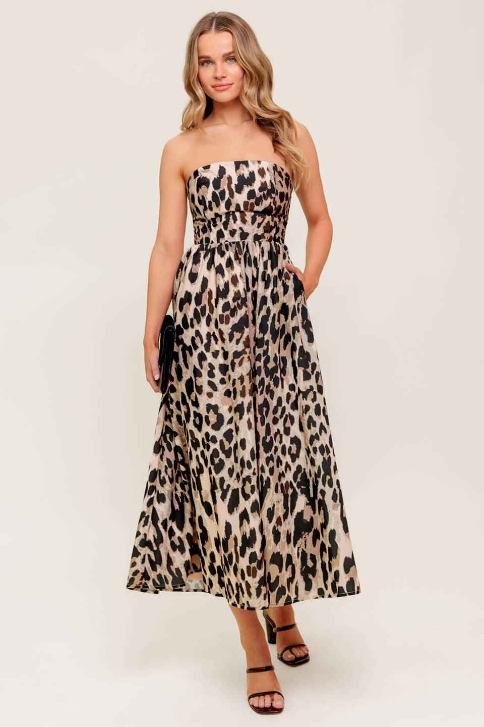 FLUTTER GLOW BALLET WOVEN MIDI DRESS