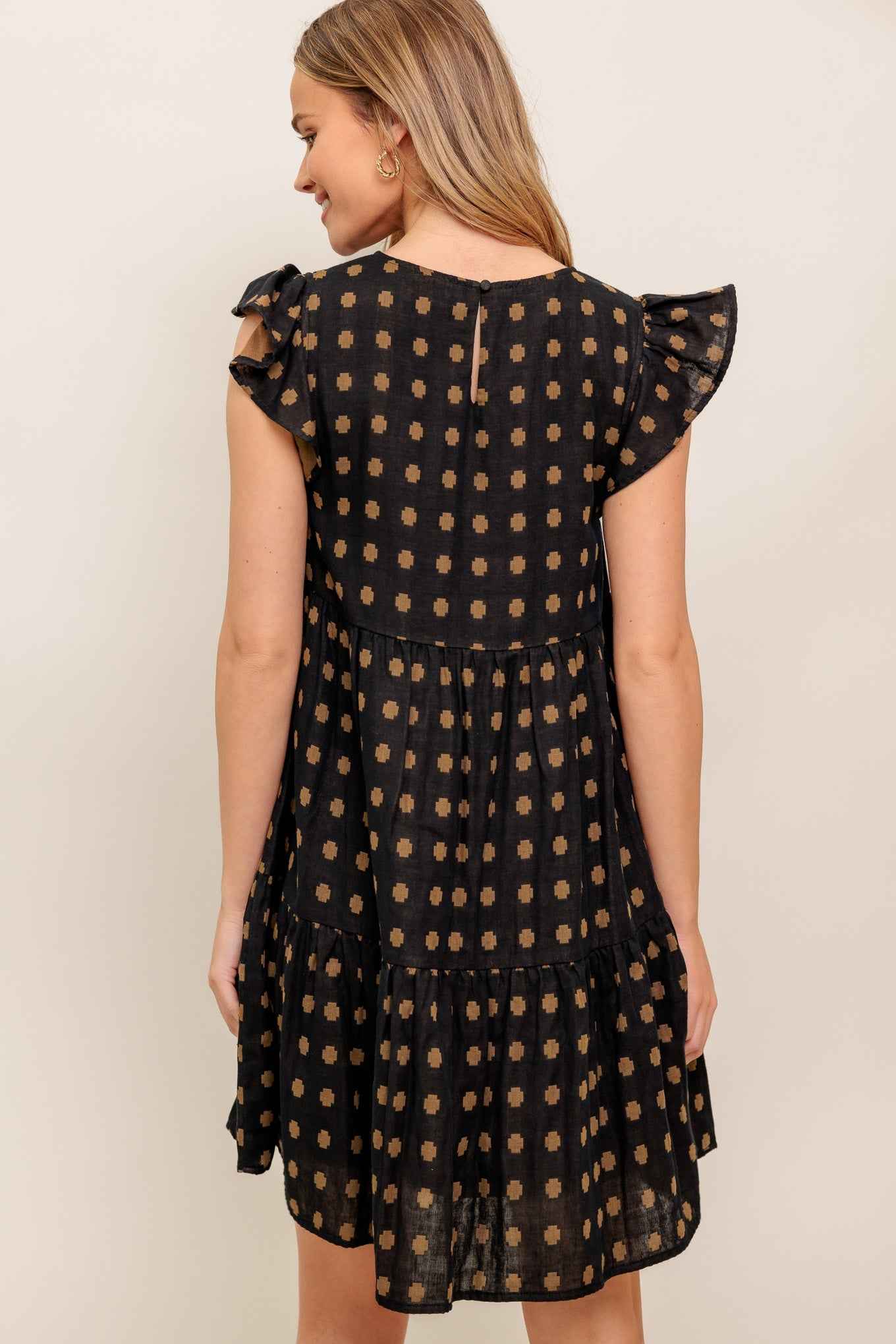 POLKA BREEZE WOVEN MINI DRESS