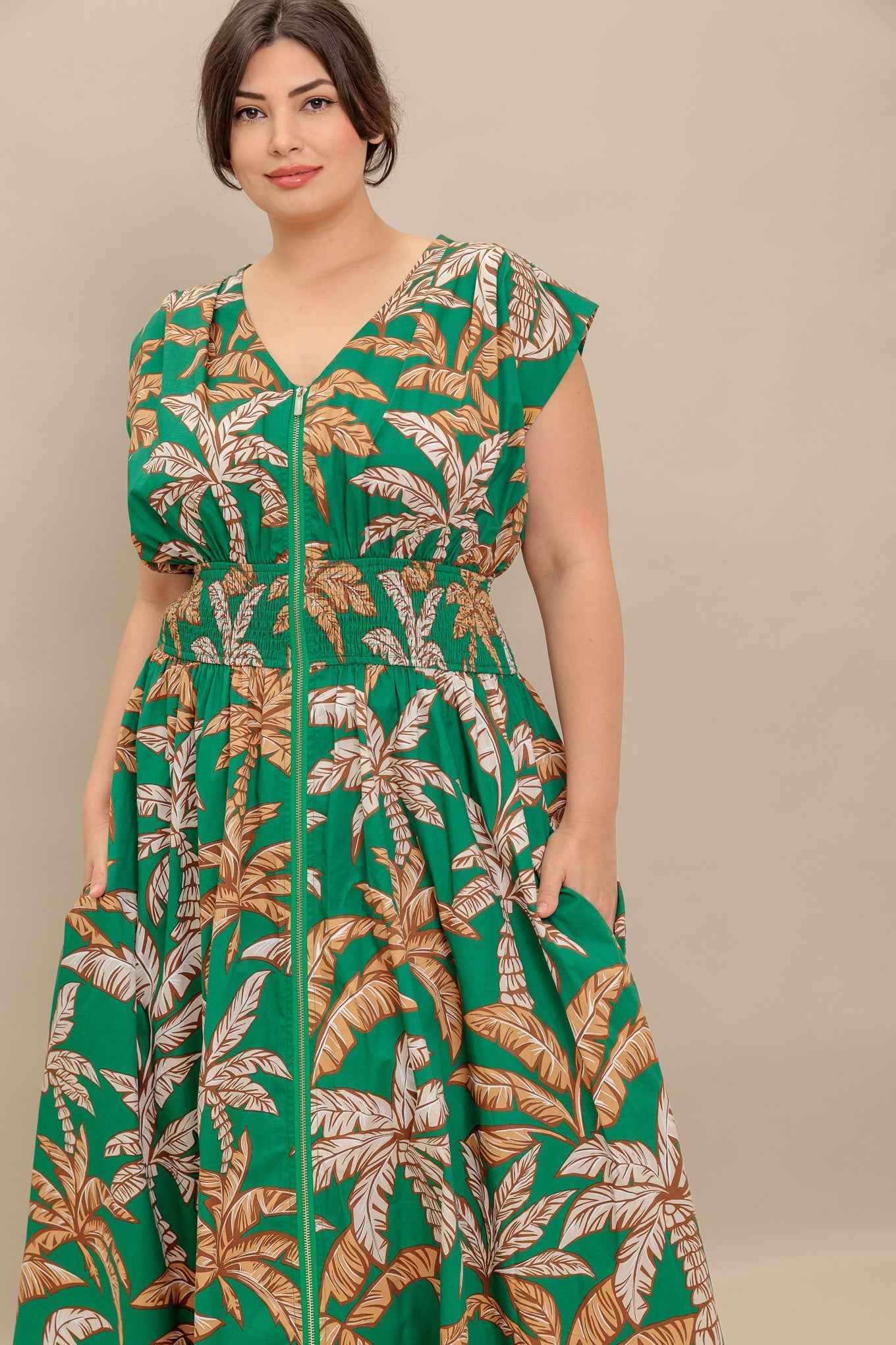 LUSH STILLNESS WOVEN MIDI DRESS