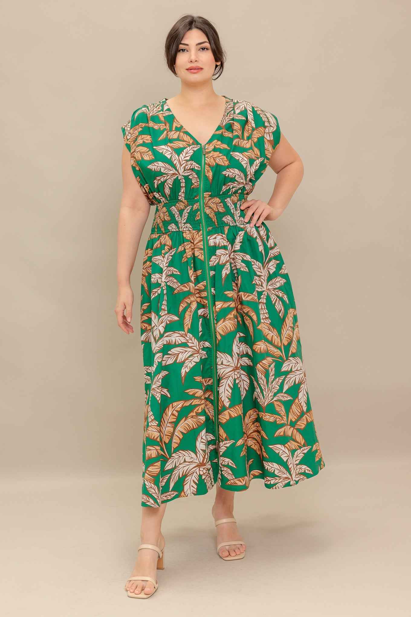 LUSH STILLNESS WOVEN MIDI DRESS