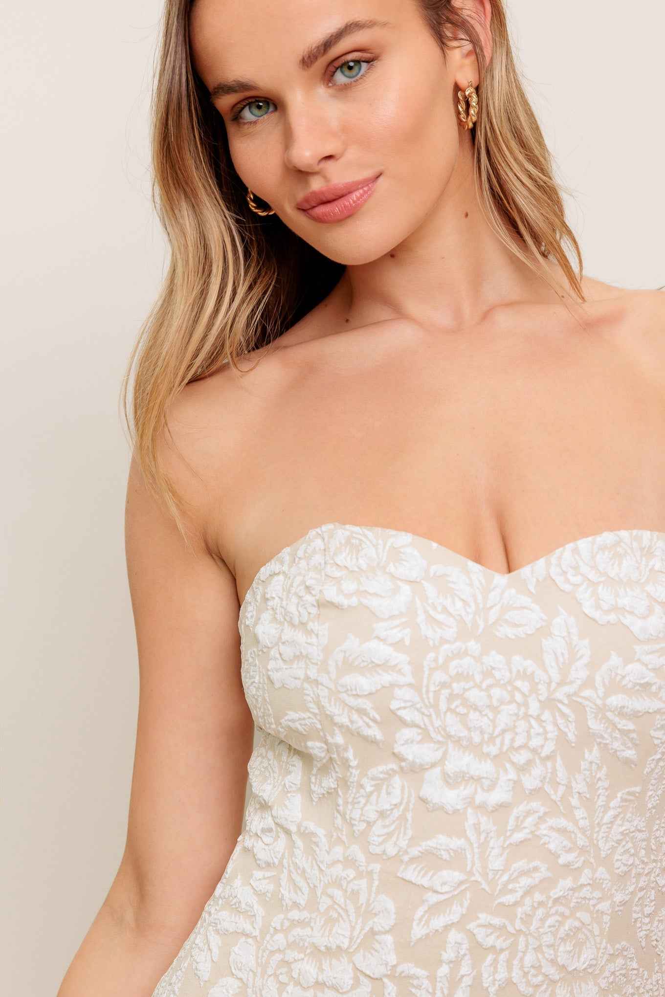 ELEGANT BLOSSOM WOVEN MIDI DRESS