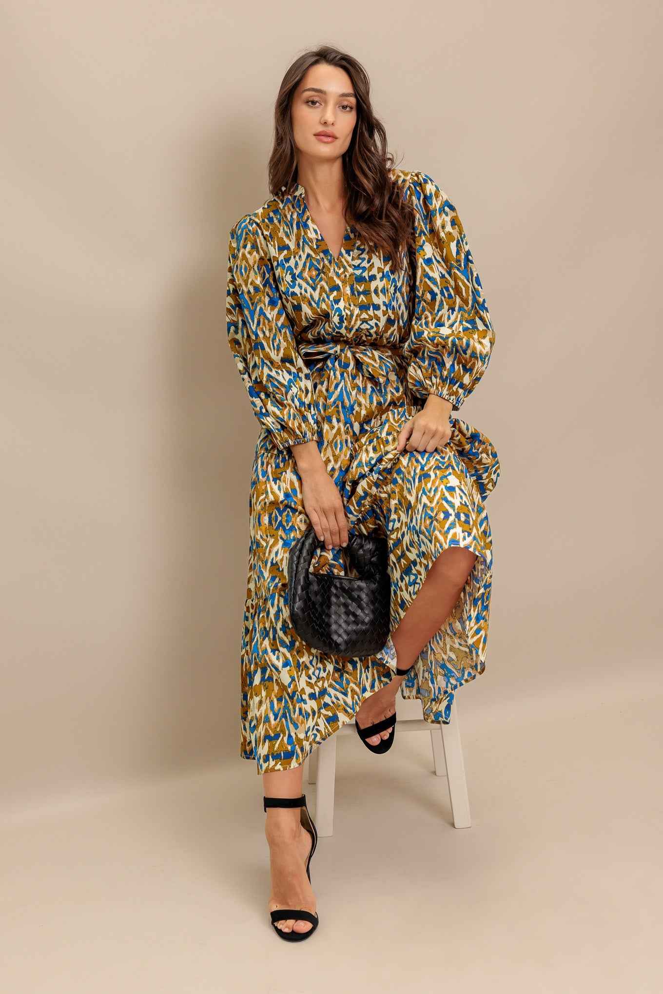 TERRA VISION WOVEN MIDI DRESS