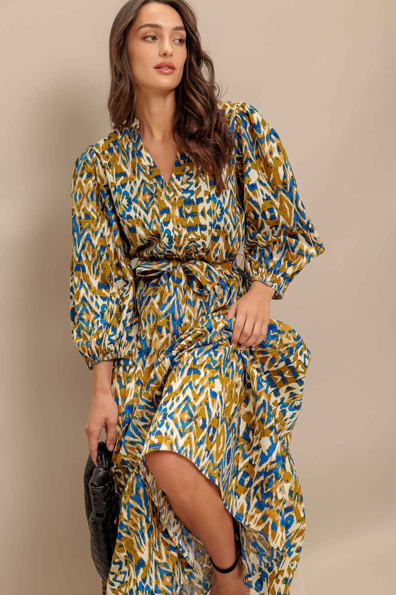 TERRA VISION WOVEN MIDI DRESS