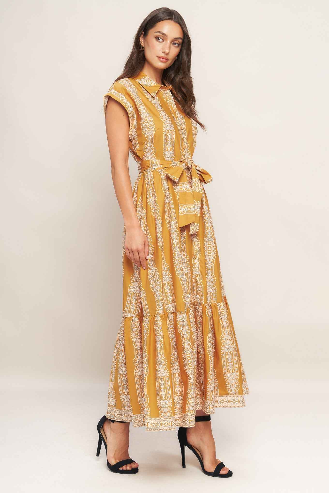 DESERT BLOOM WOVEN MIDI DRESS