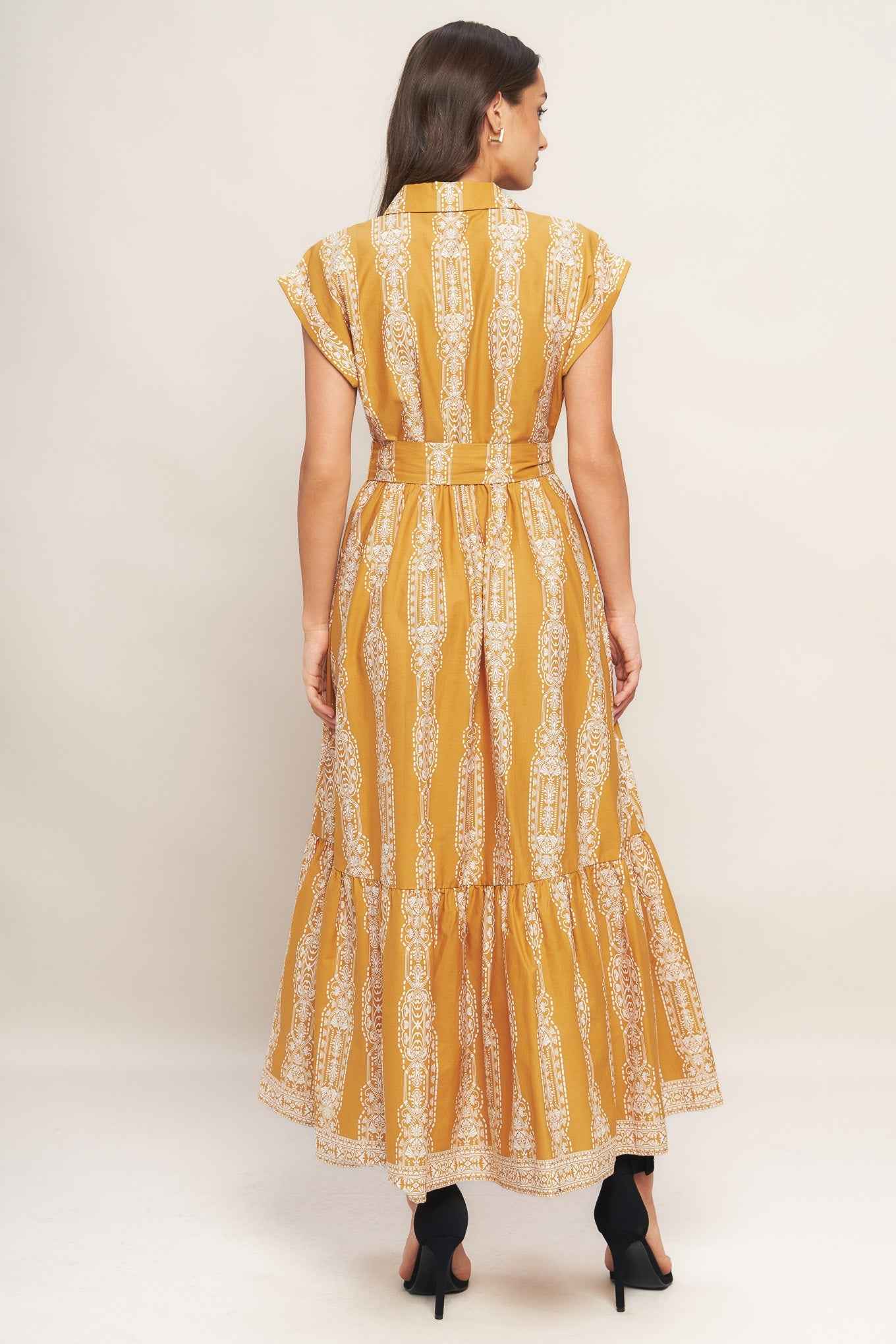 DESERT BLOOM WOVEN MIDI DRESS