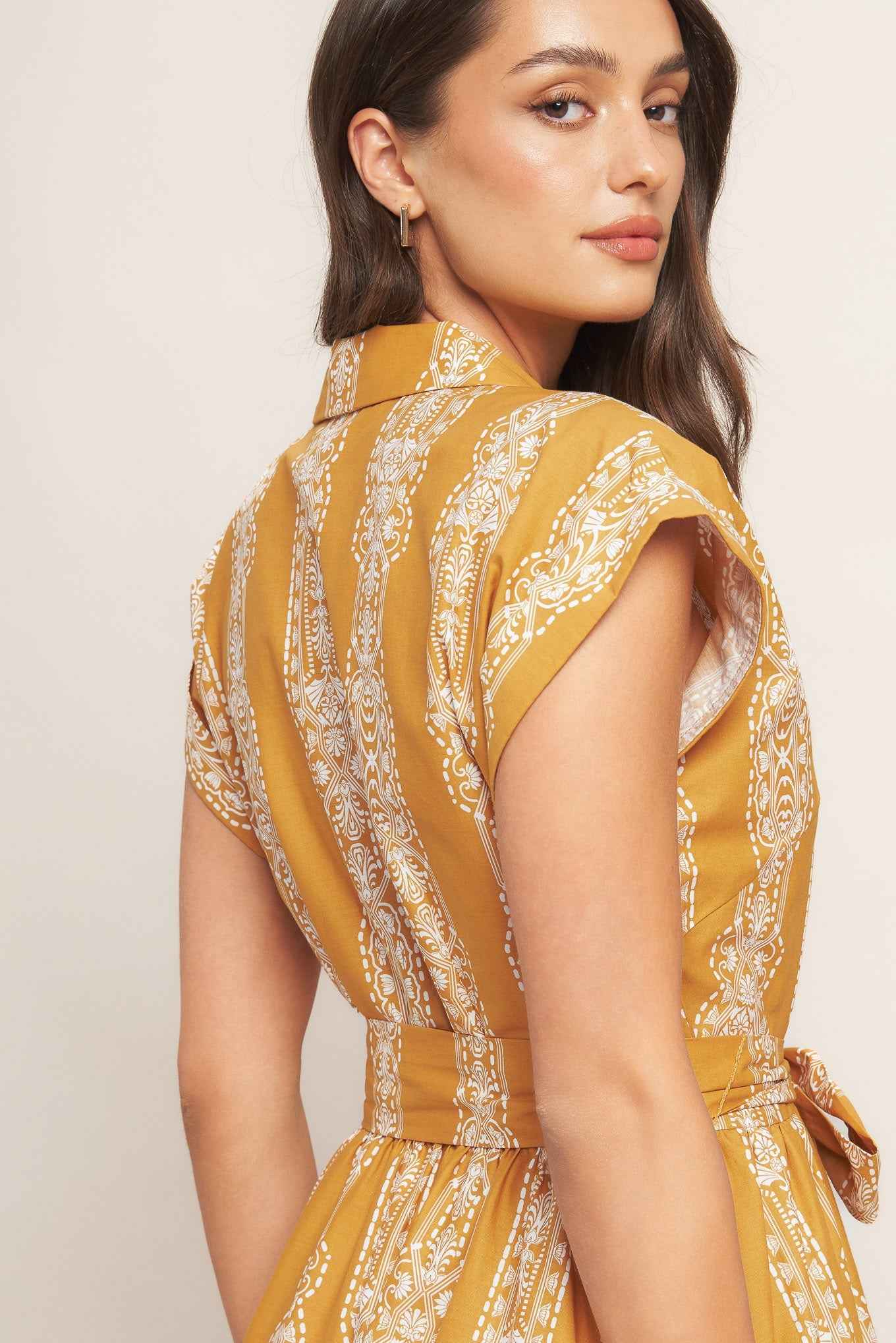 DESERT BLOOM WOVEN MIDI DRESS