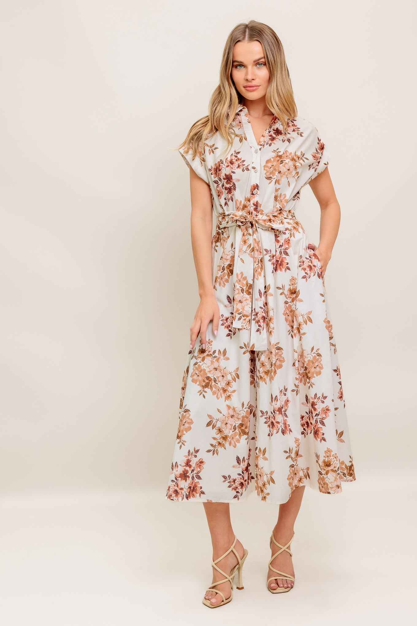 MAPLE GARDEN WOVEN MIDI DRESS