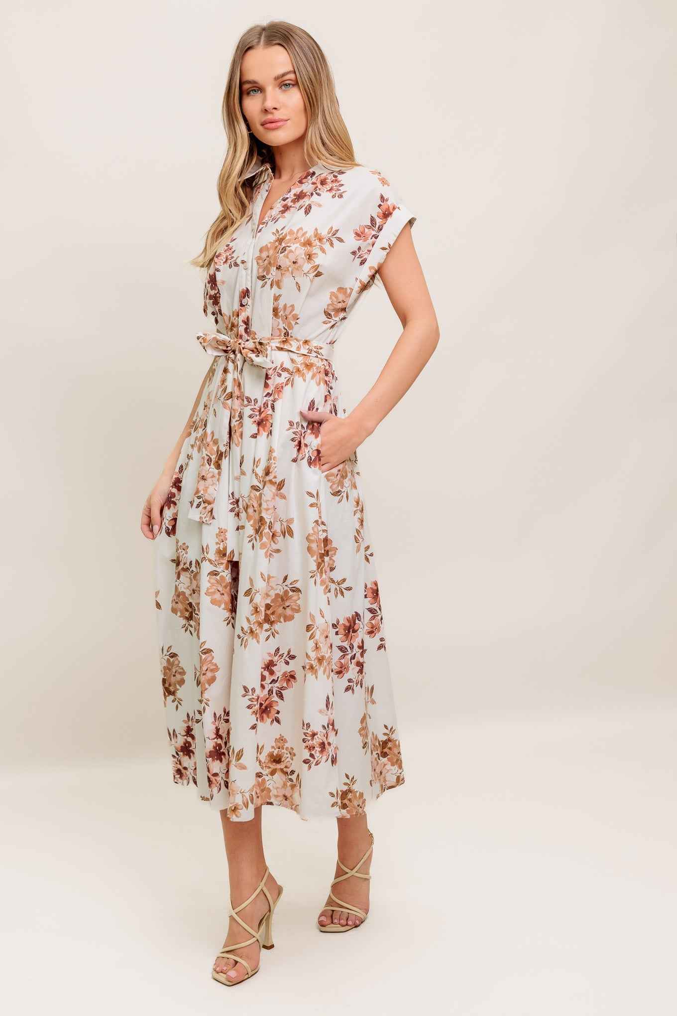 MAPLE GARDEN WOVEN MIDI DRESS