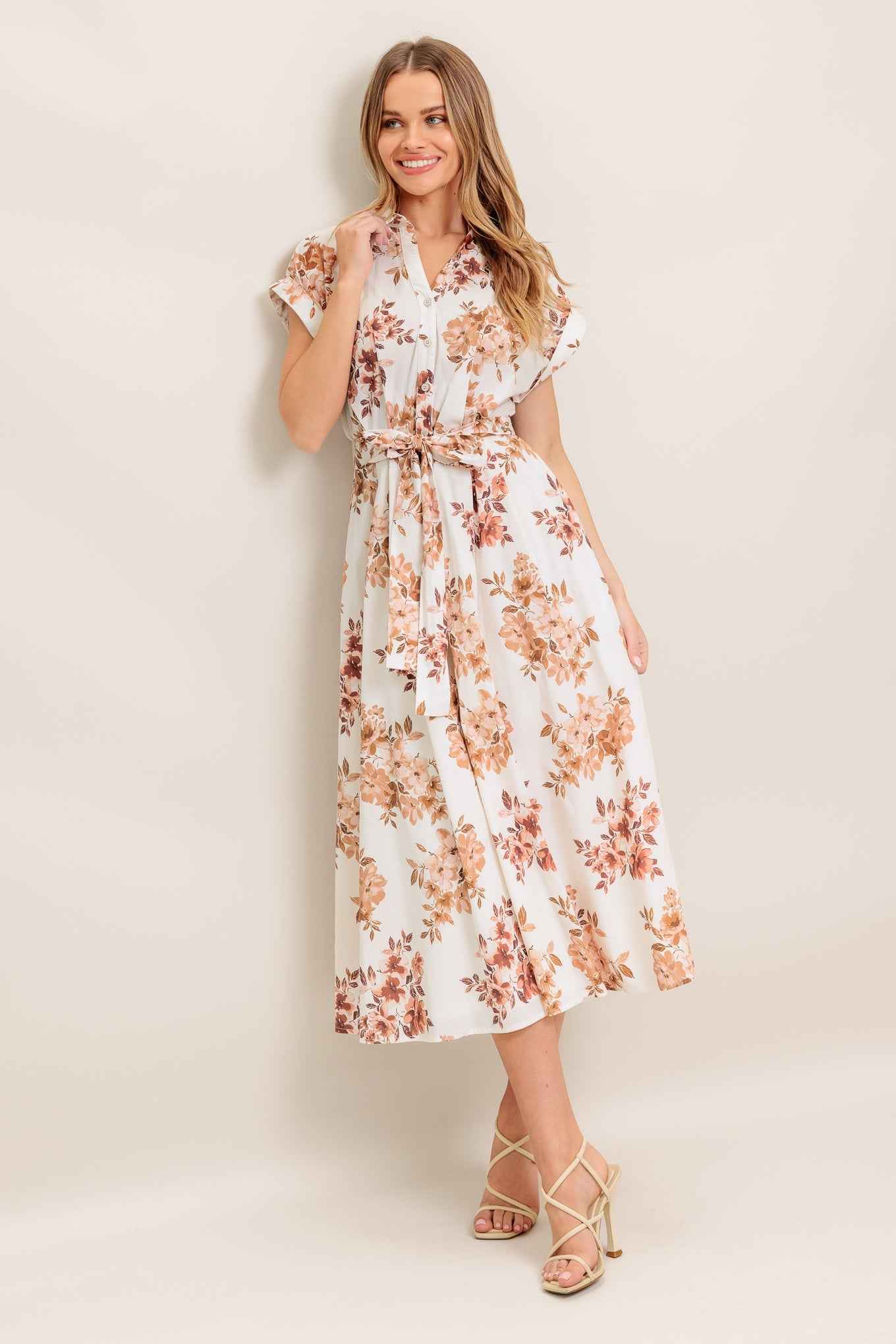 MAPLE GARDEN WOVEN MIDI DRESS