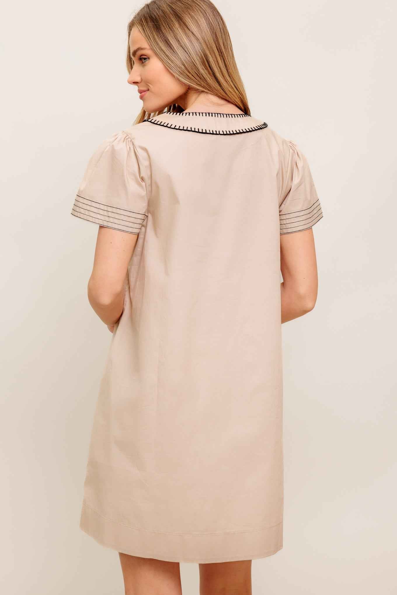 CALM SILHOUETTE WOVEN MINI DRESS