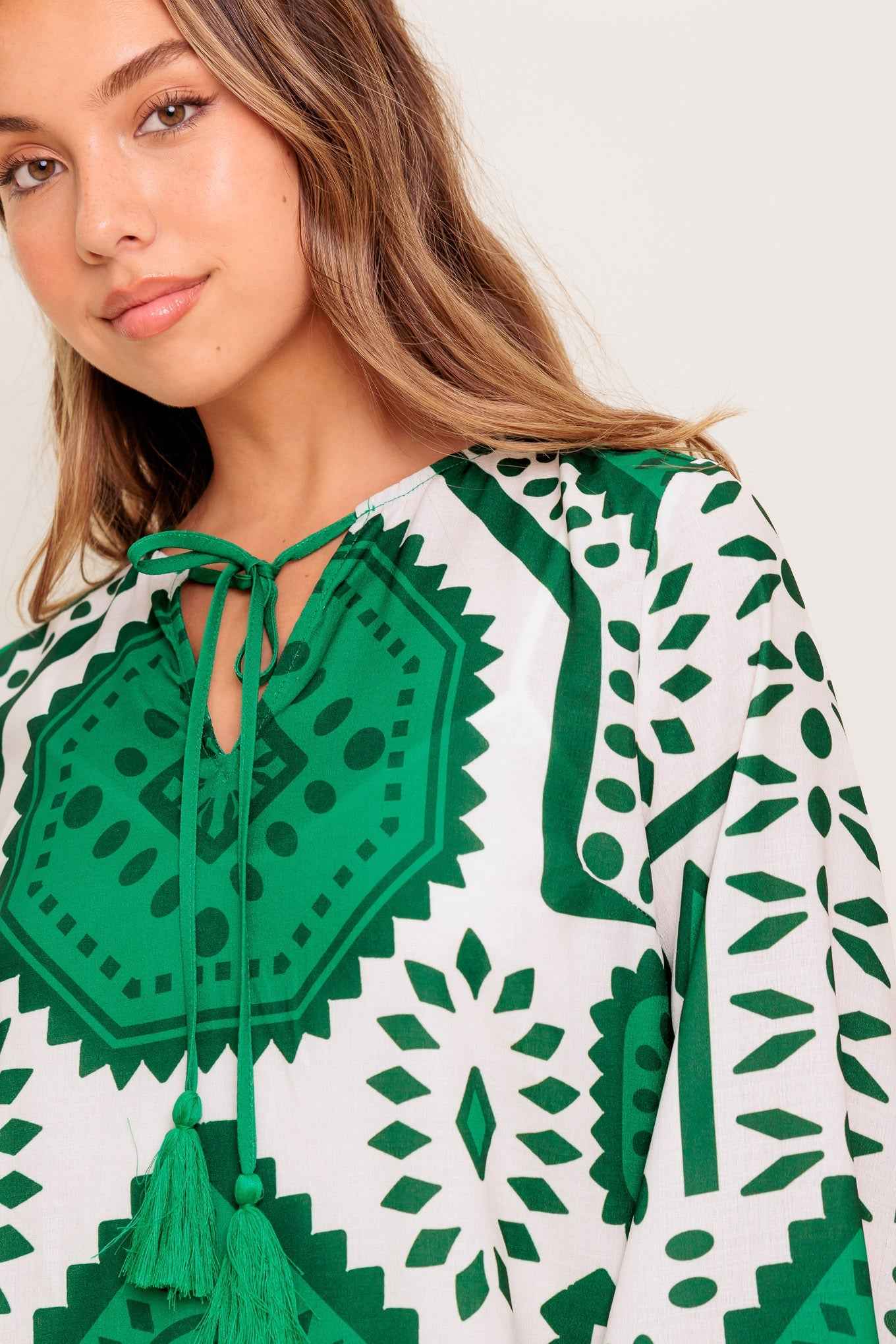 EMERALD TERRA TUNIC WOVEN MINI DRESS