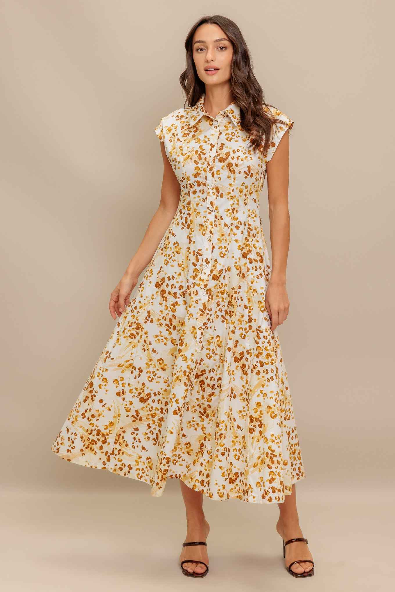 BUTTERCUP KISS WOVEN MIDI DRESS