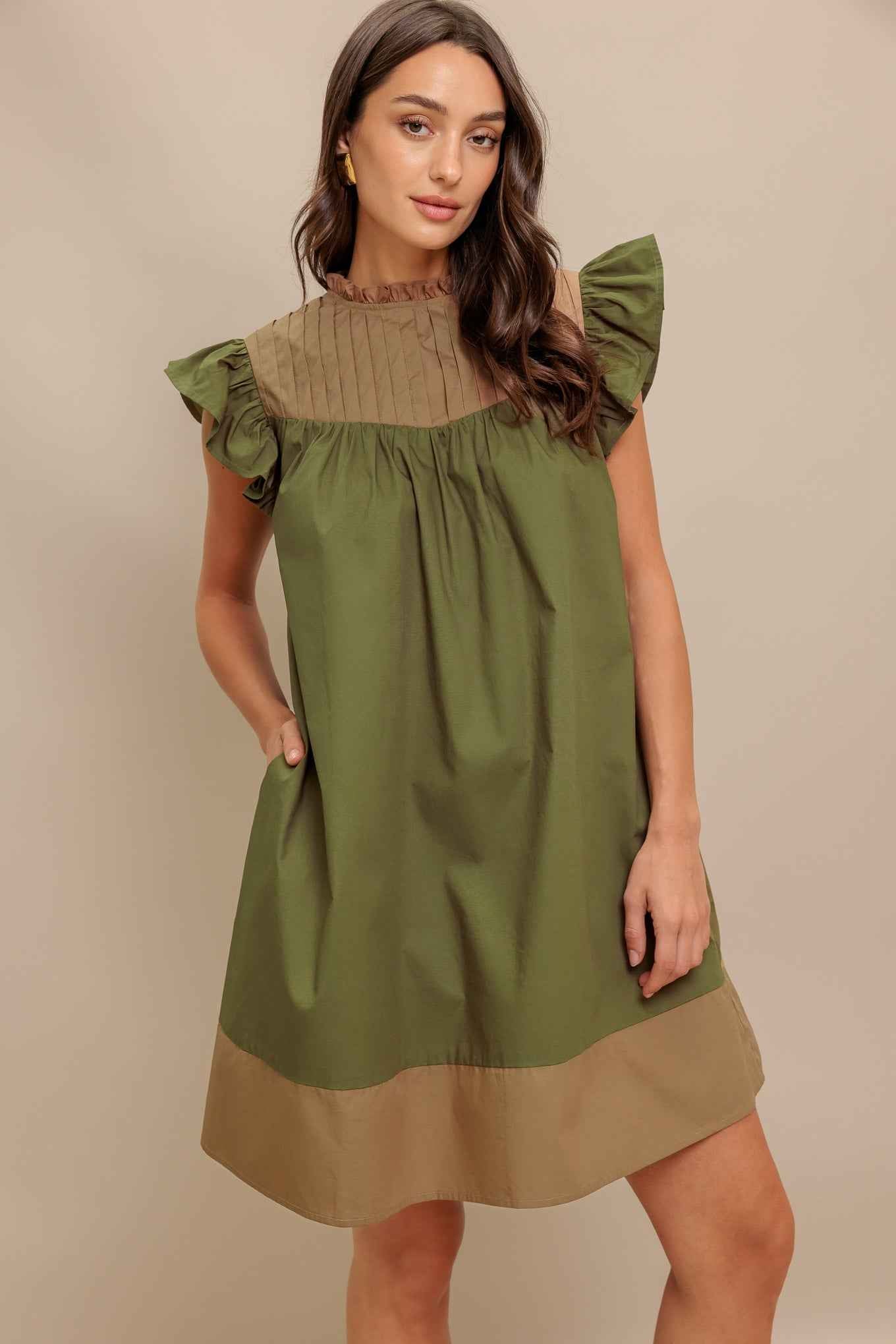 FOREST WHISPER WOVEN MINI DRESS