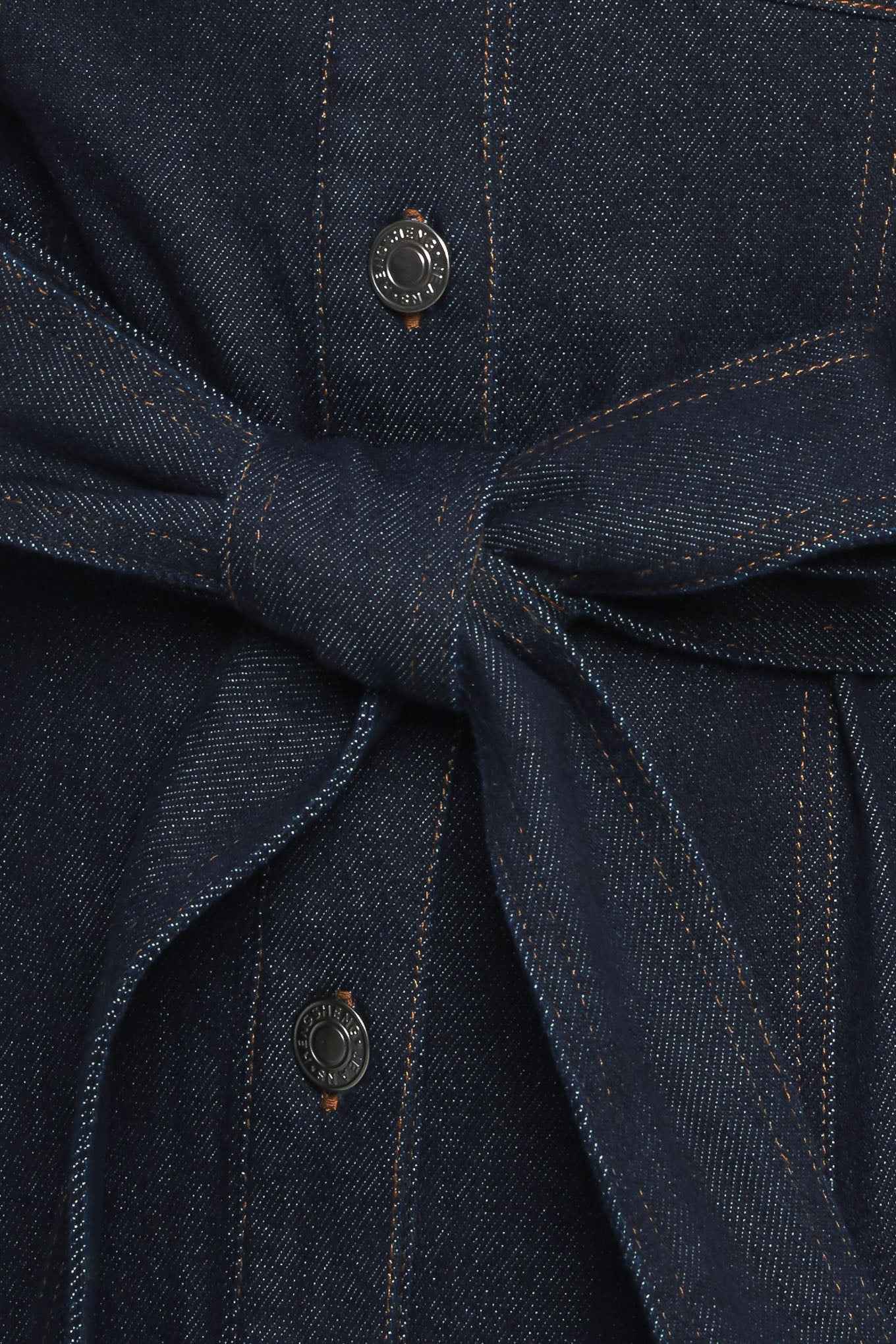 HOLIDAY DARK INDIGO DENIM MINI DRESS