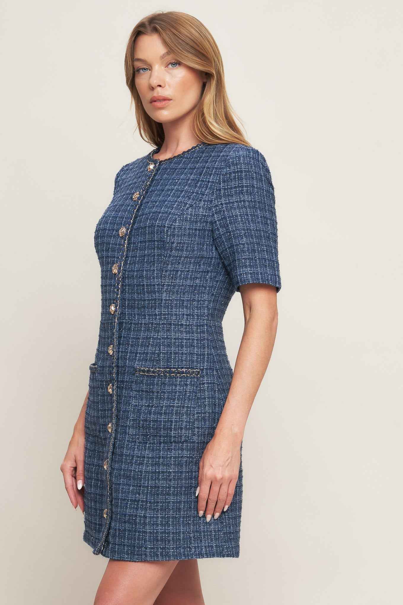 MODERN ICONIC TWEED MINI DRESS