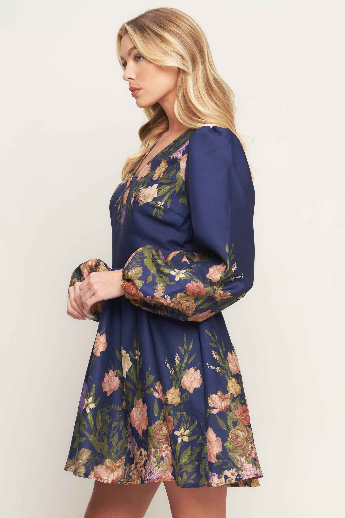 NOCTURNE IN BLOOM WOVEN MINI DRESS
