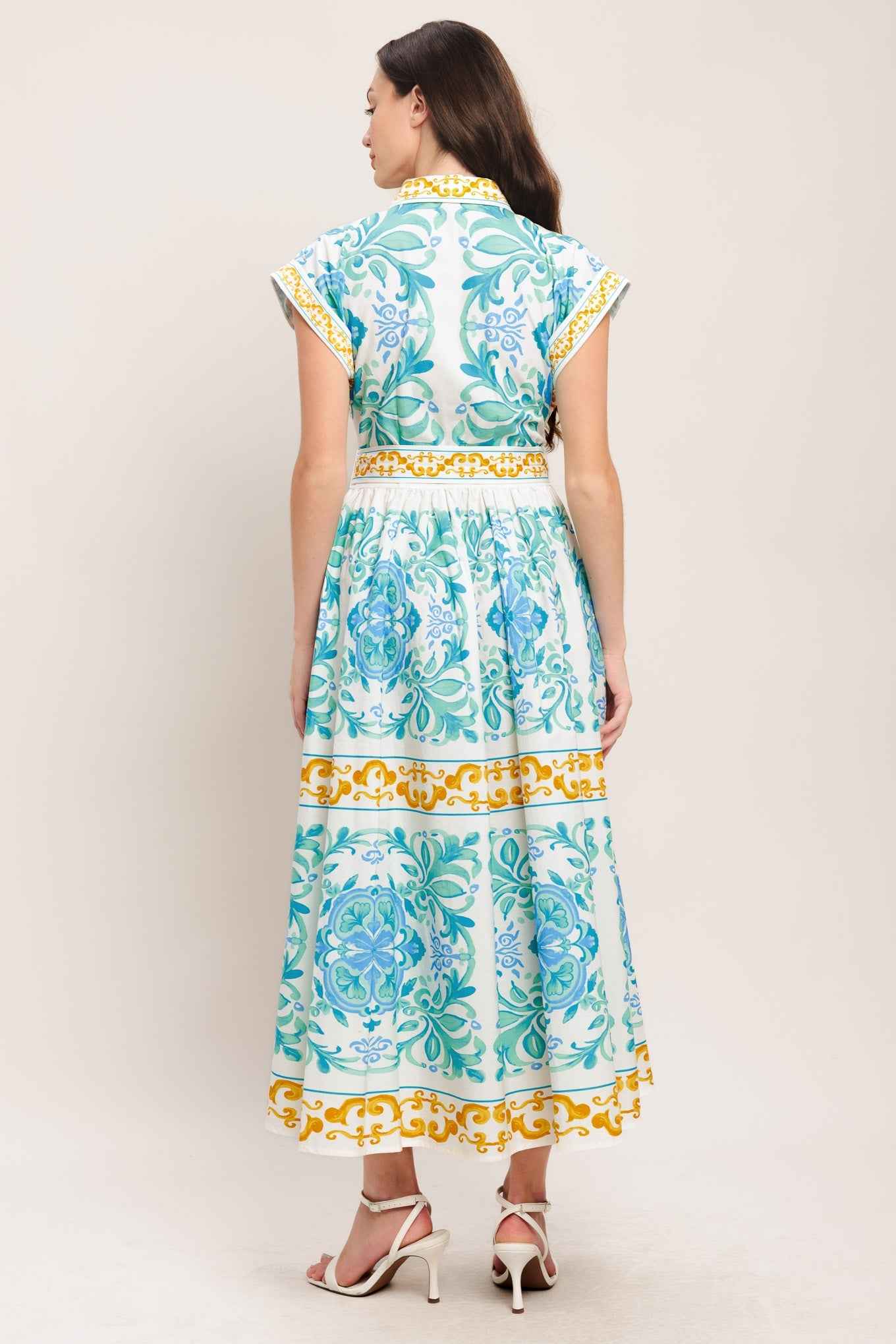 BLUE REGALIA WOVEN MIDI DRESS
