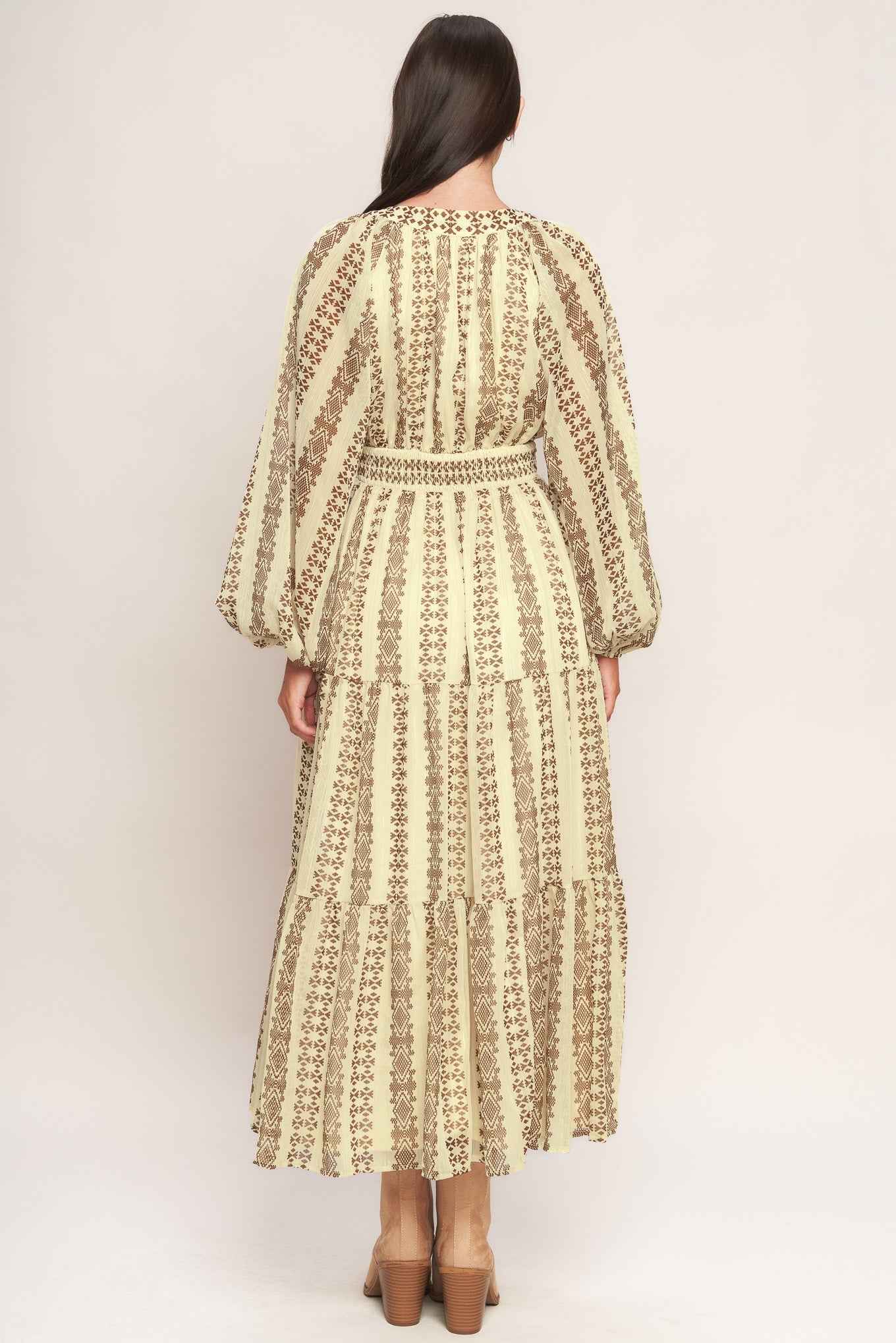 TRIBAL WHISPER WOVEN MIDI DRESS