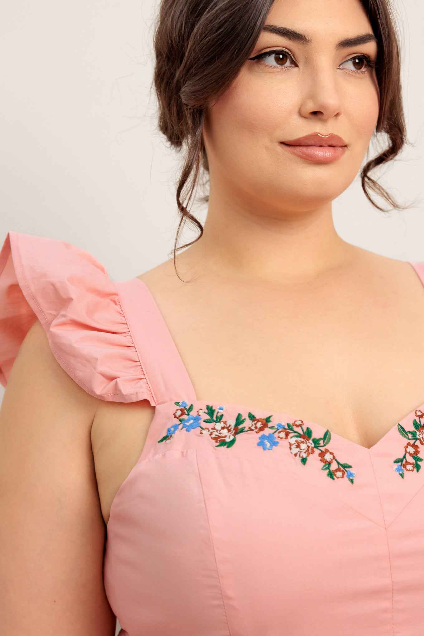 BLUSHED WITH LOVE WOVEN MIDI DRESS