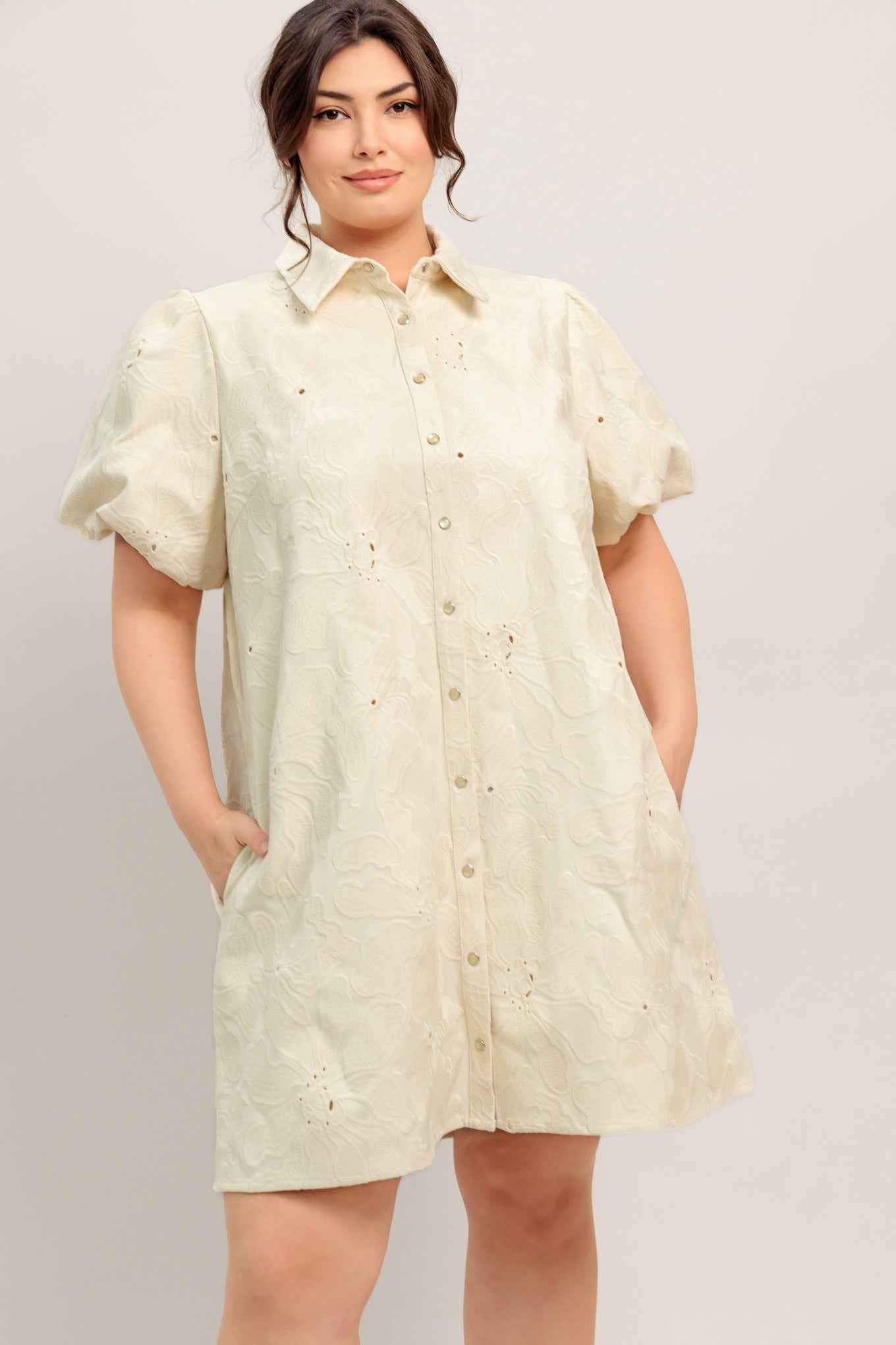 BREATHABLE WEAVE WOVEN MINI DRESS